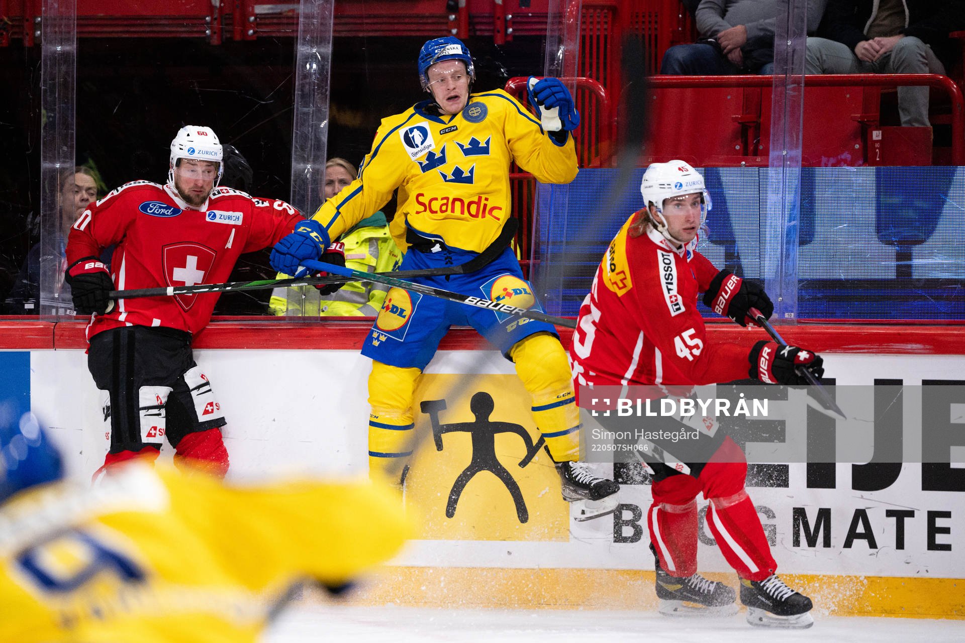Anton Bengtsson of Sweden against Tristan Scherwey and