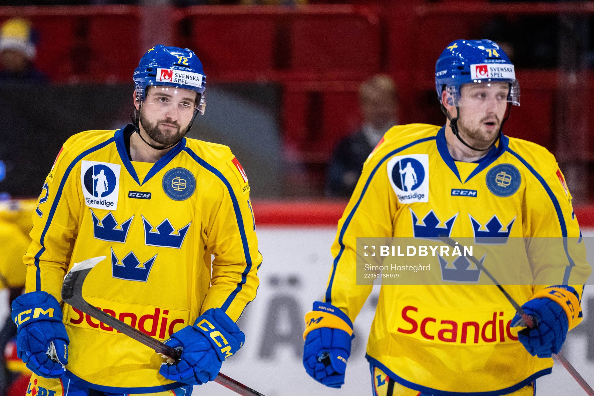 Emil Bemström and Rasmus Asplund of Sweden  celebrates 1-2