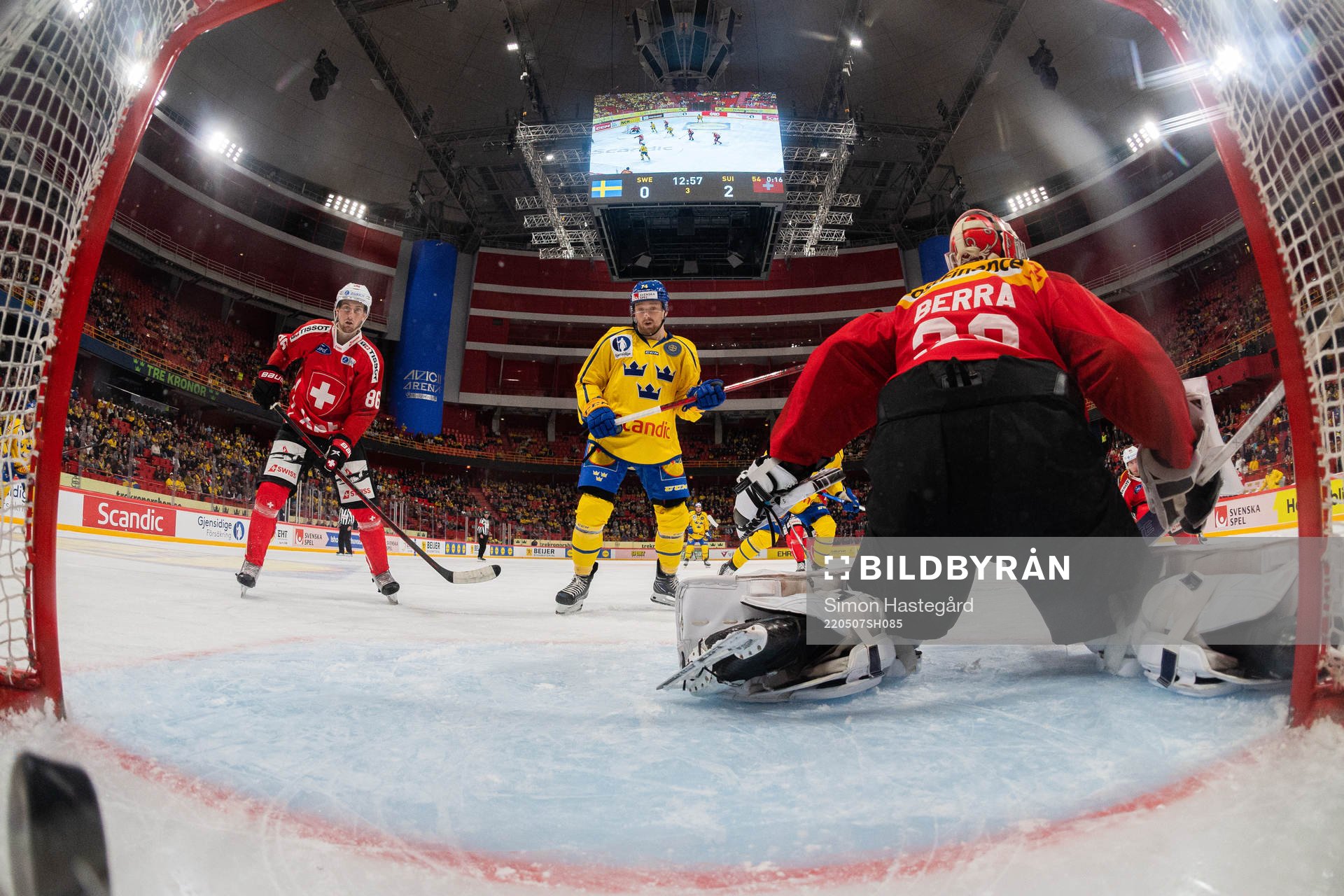 Rasmus Asplund of Sweden watches as Emil Bemström, not