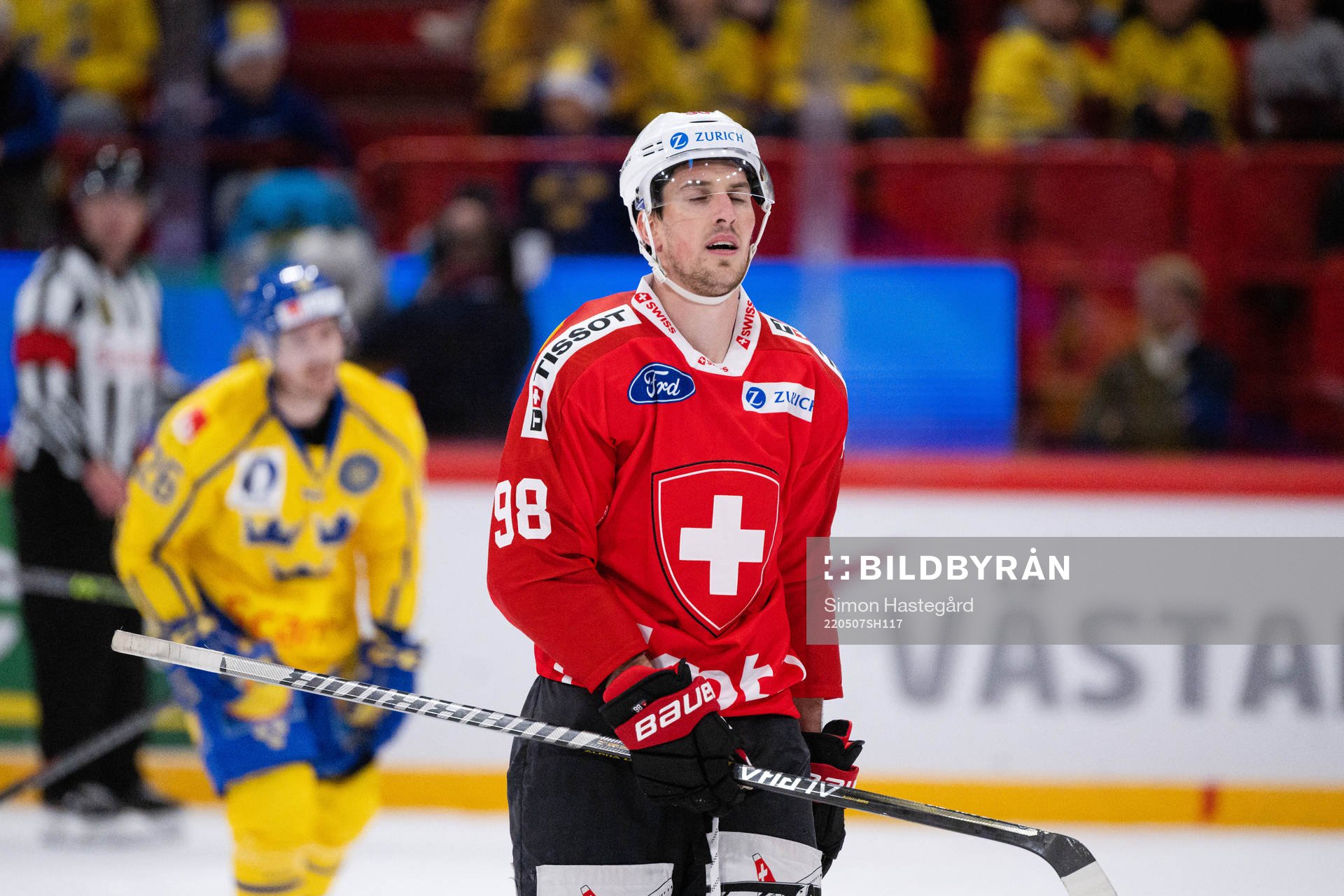 Marco Miranda of Switzerland looks dejected