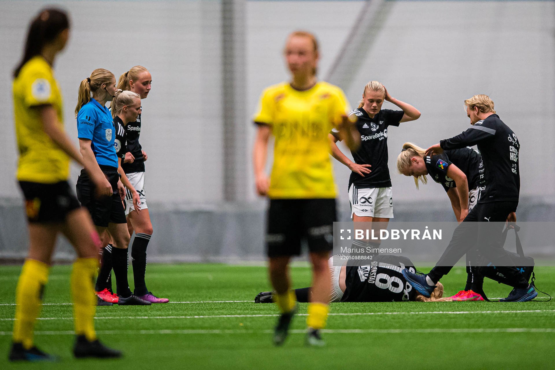 Synne Amdahl Brønstad of Rosenborg in pain