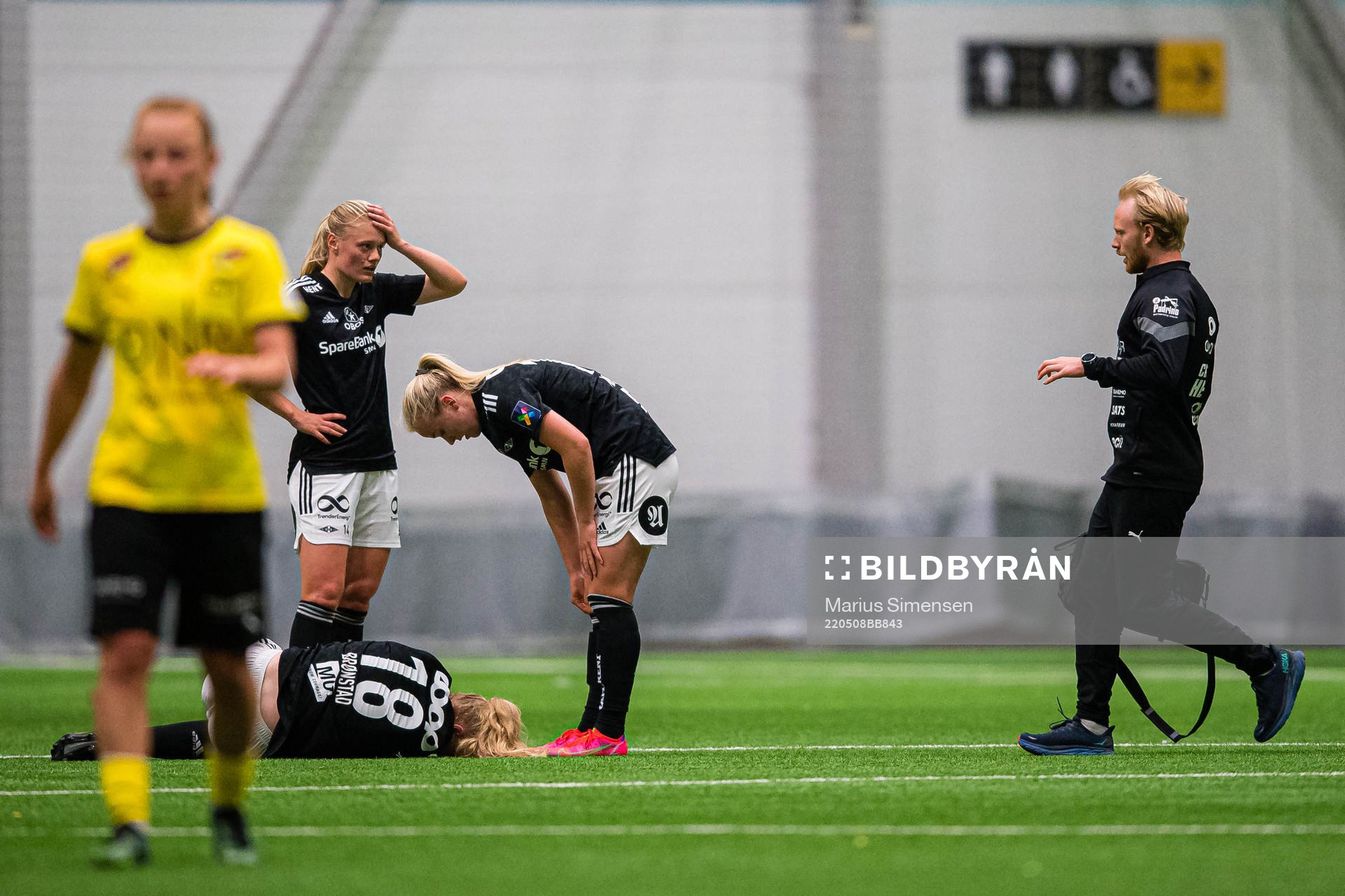 Synne Amdahl Brønstad of Rosenborg in pain