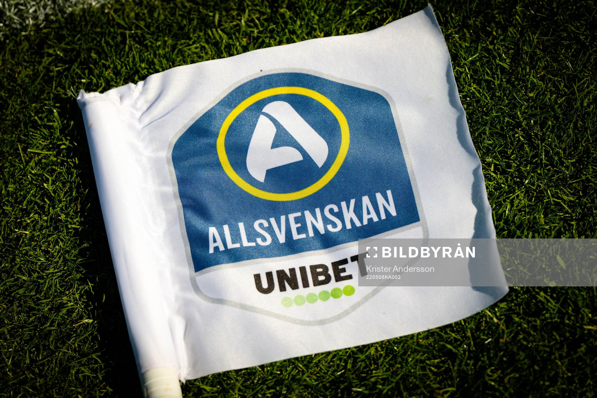 Hörnflagga före fotbollsmatchen i Allsvenskan mellan
