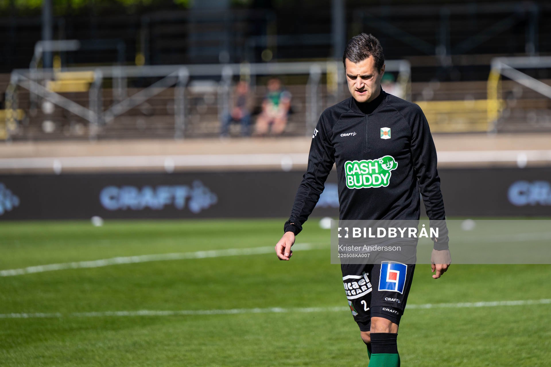Varbergs Jon Birkfeldt före fotbollsmatchen i Allsvenskan