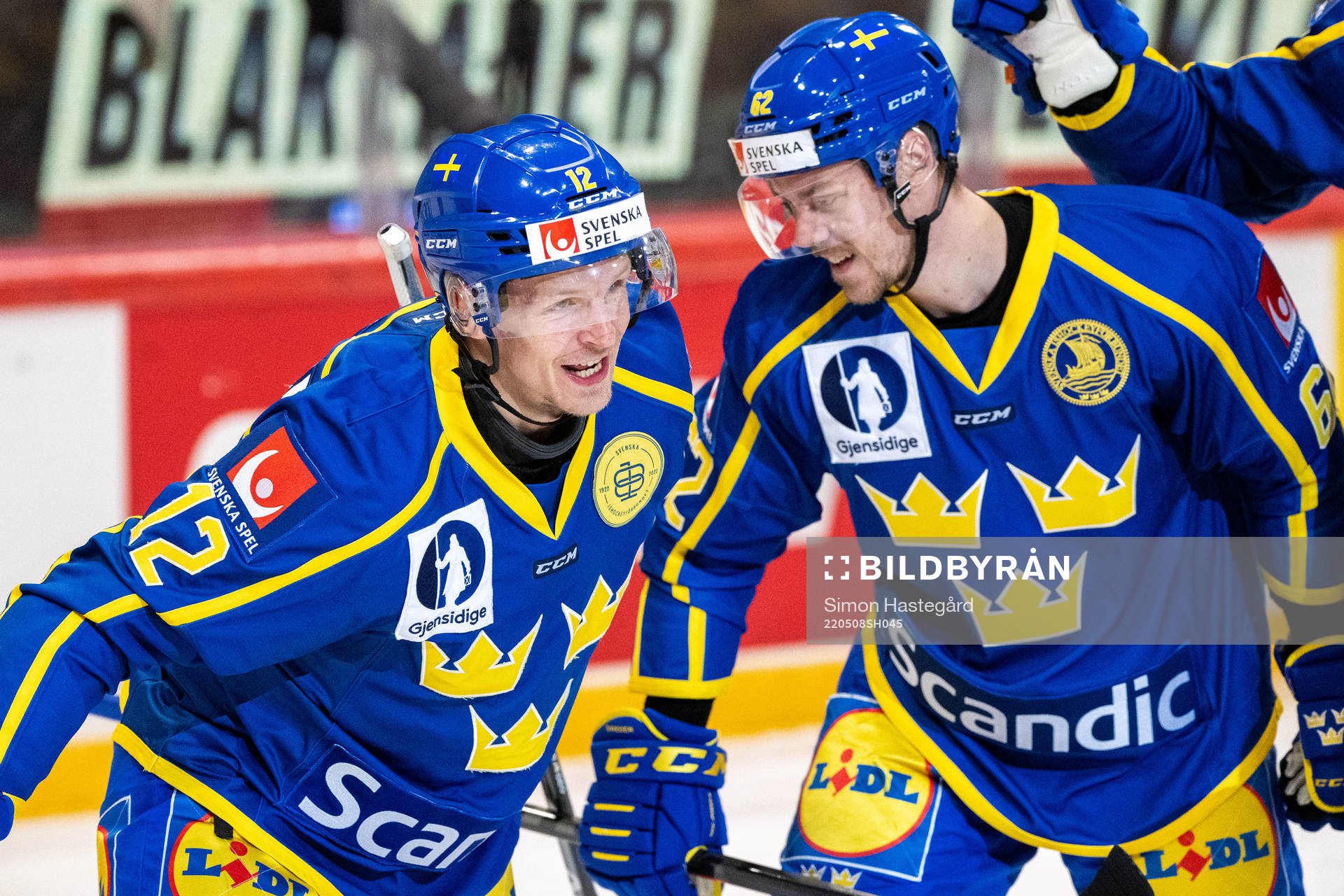 Max Friberg and Joel Kellman of Sweden celebrates 1-0