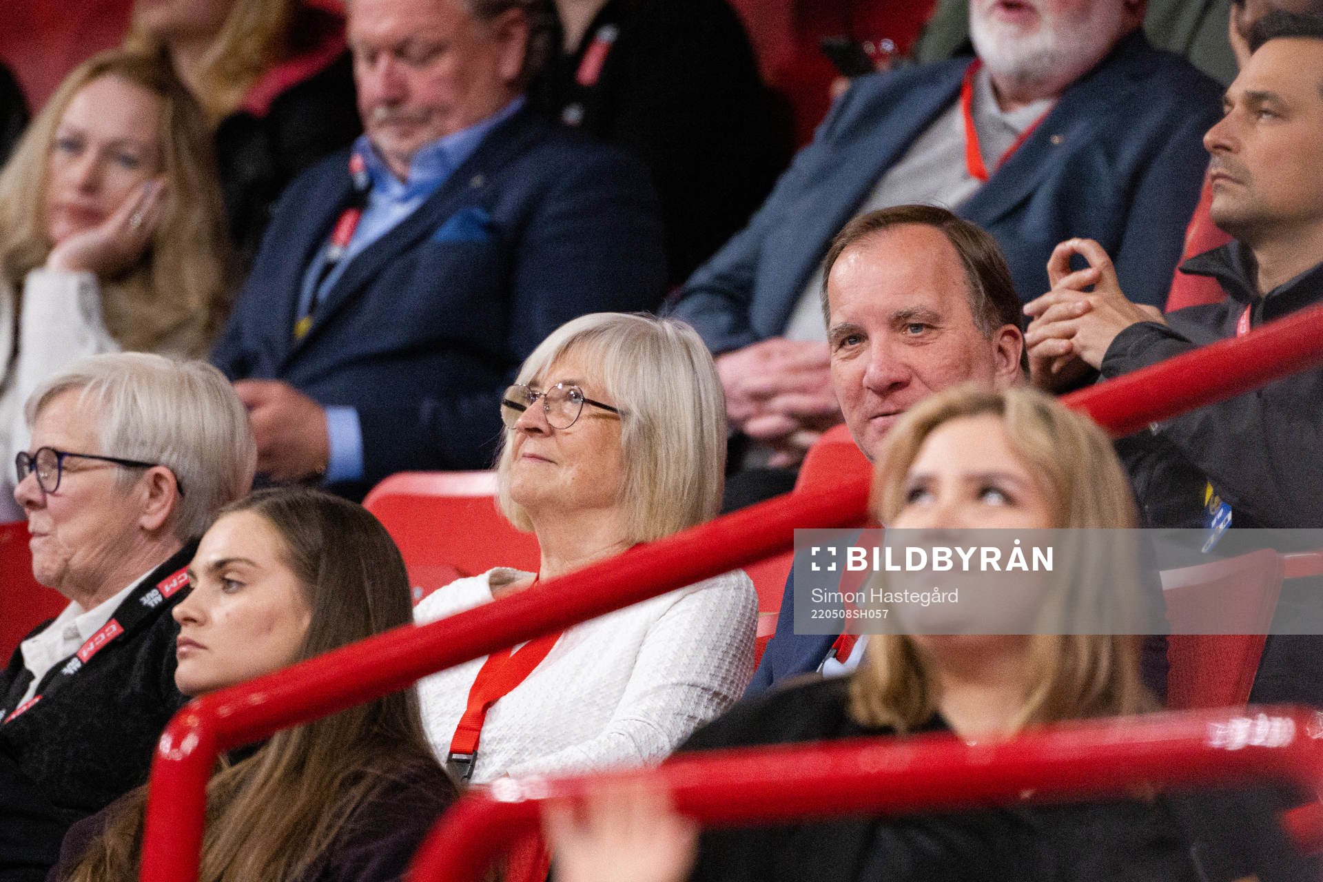 Former Prime Minister of Sweden Stefan Löfven in the stands