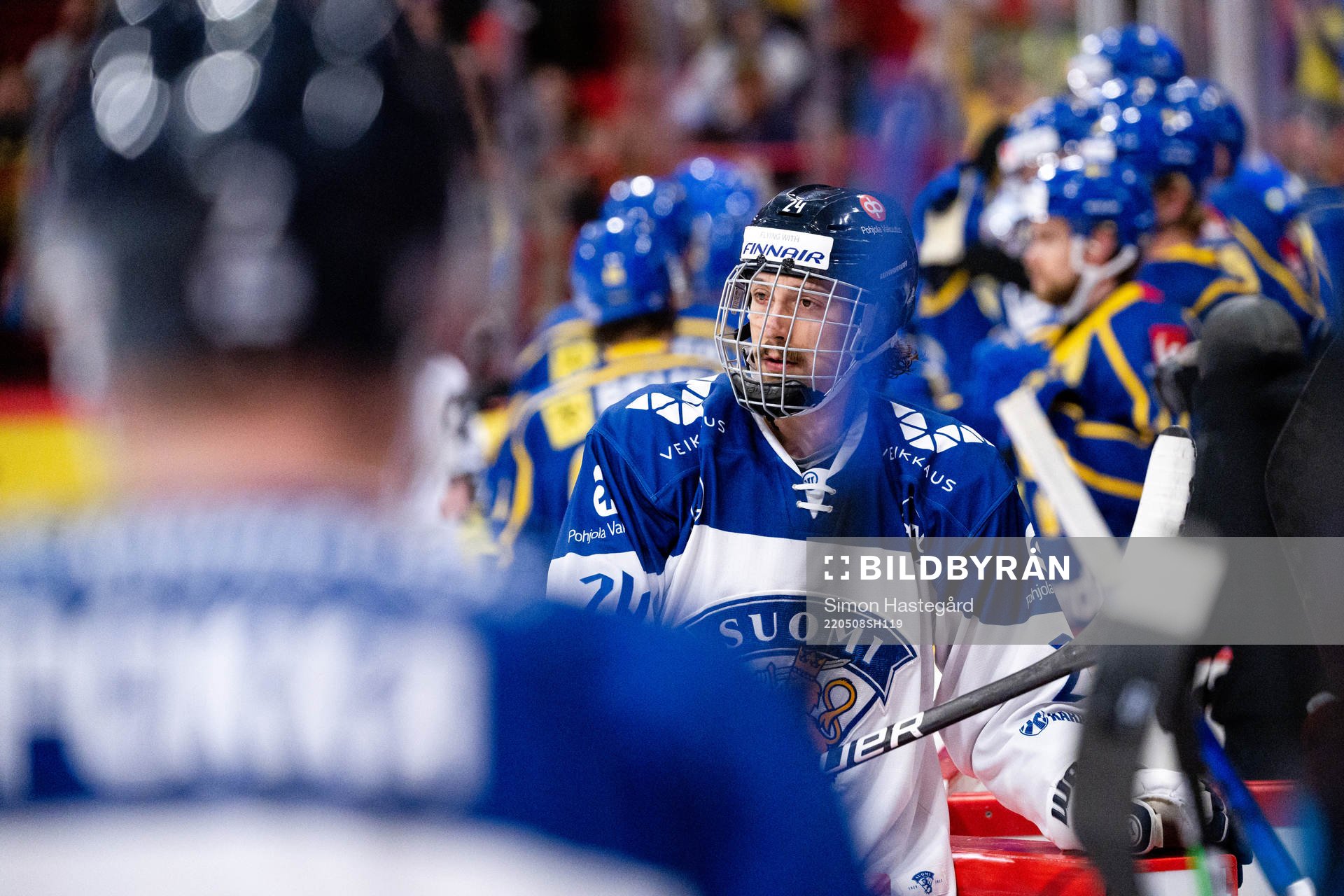 Hannes Björninen of Finland looks dejected
