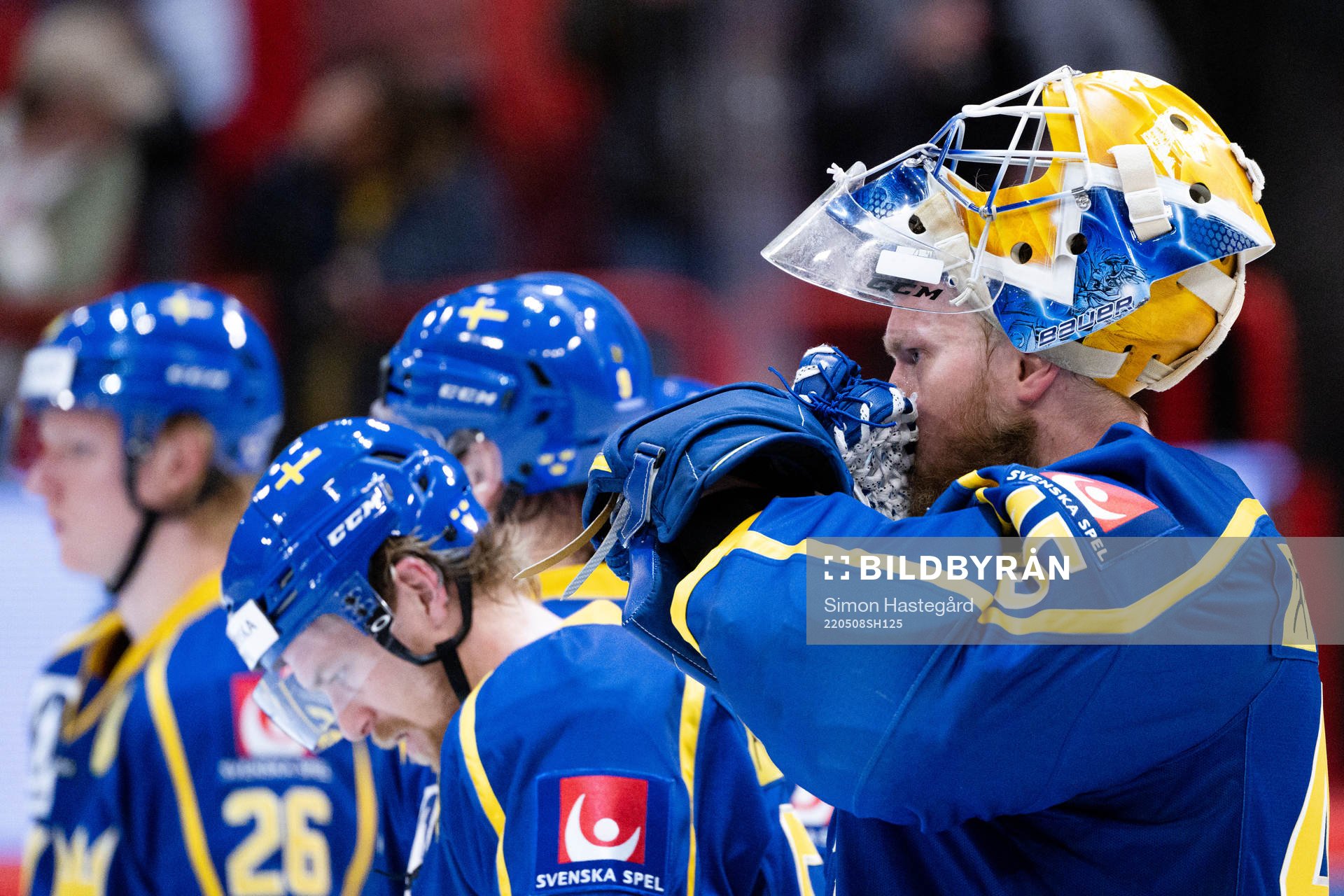 Goalkeeper Magnus Hellberg of Sweden looks dejected