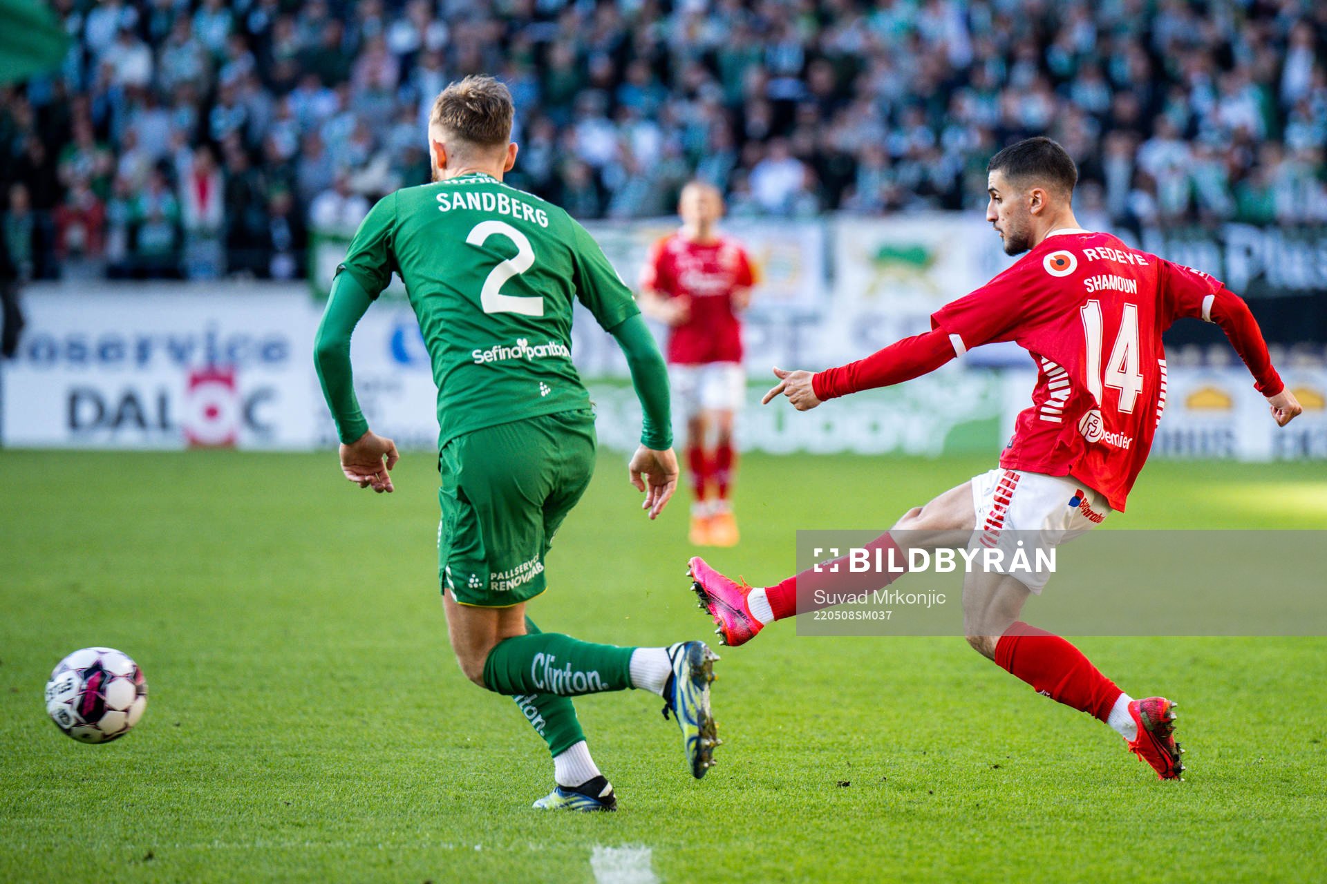 Hammarbys Simon Sandberg och Kalmars Noah Shamoun