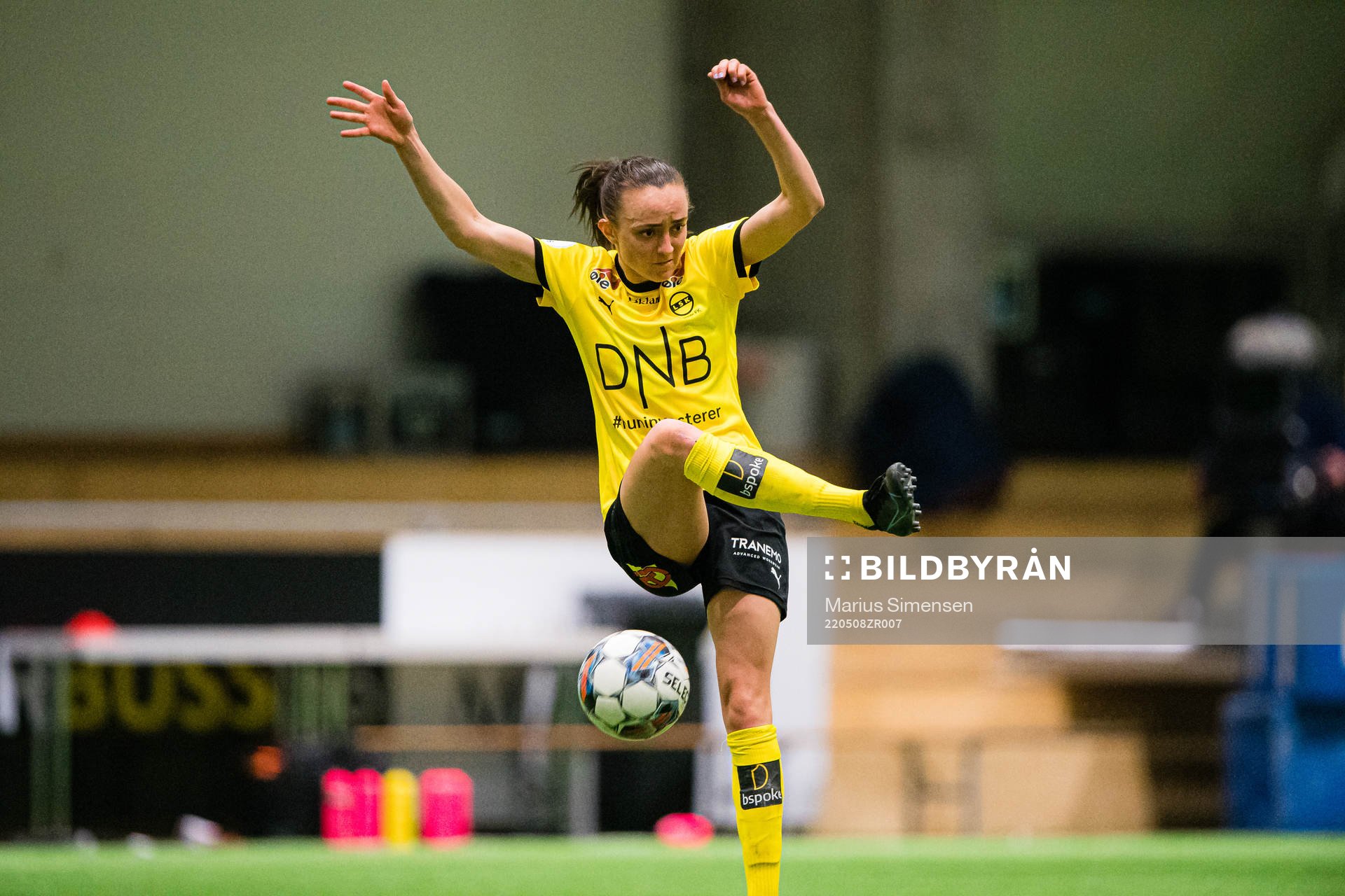 Andrea Wilmann of LSK Kvinner during the Toppserien football match between LSK Kvinner and Rosenborg on May 8, 2022 in Lillestrøm.