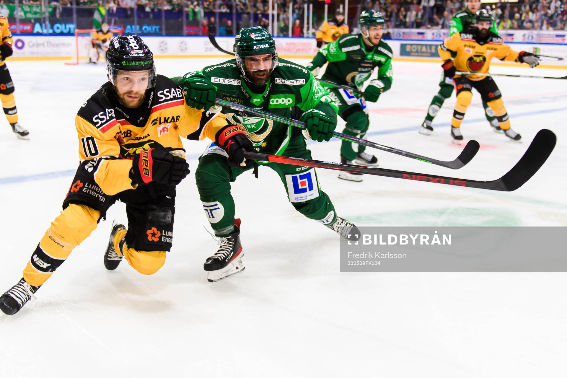 Luleås Einar Emanuelsson och Färjestads Martin Johansson