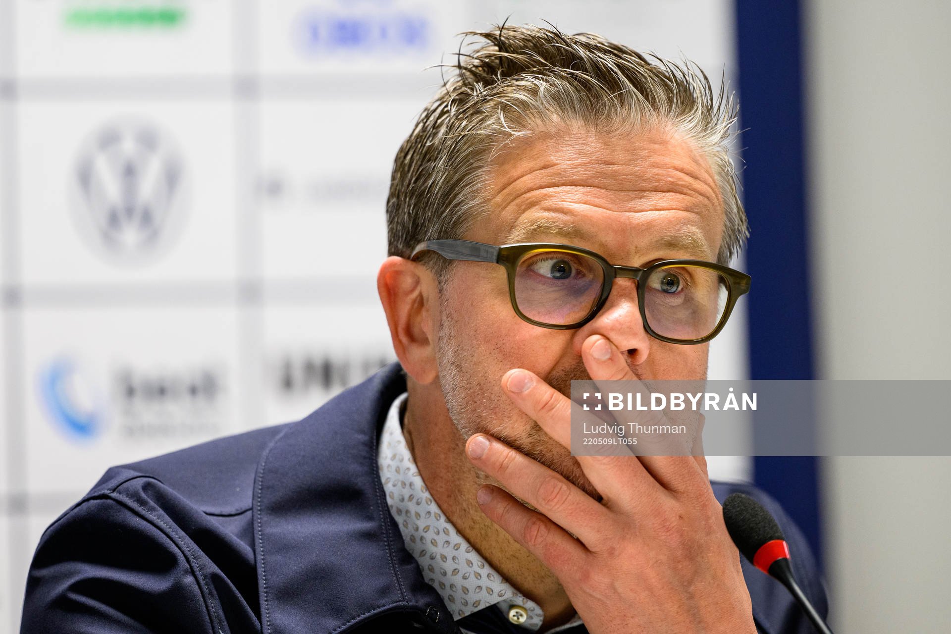 IFK Norrköpings tränare Rikard Norling under presskonferensen efter fotbollsmatchen i Allsvenskan mellan Helsingborg och IFK Norrköping den 9 maj 2022 i Helsingborg.