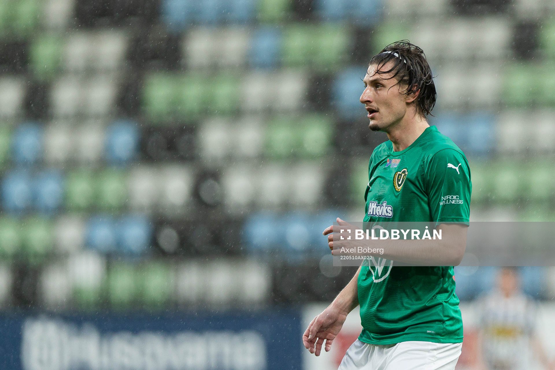 Jönköpings Adnan Maric under fotbollsmatchen i Superettan mellan Jönköpings Södra och Landskrona den 10 maj 2022 i Jönköping. 