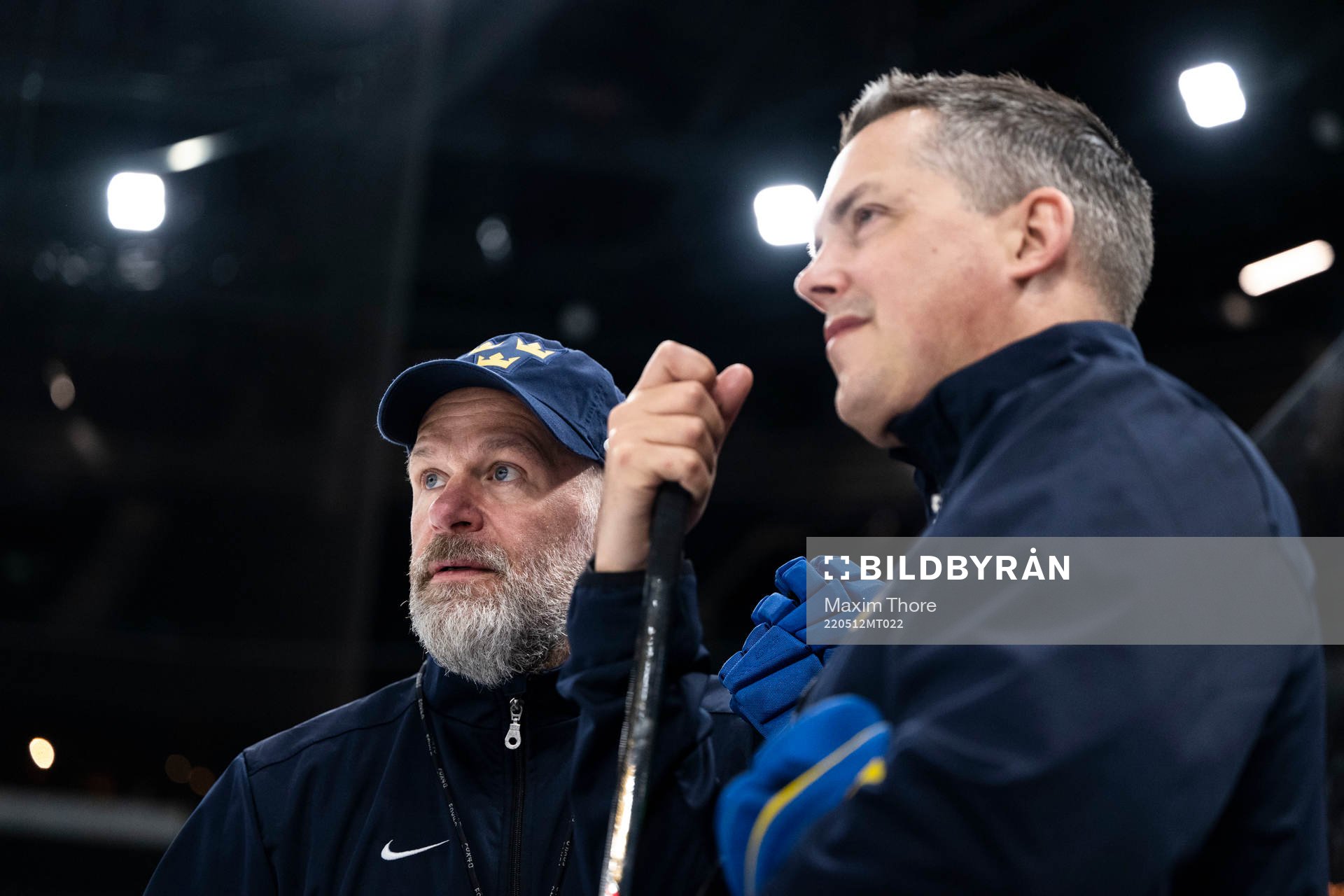 Assistant coach Markus Åkerblom and assistant coach Tomas