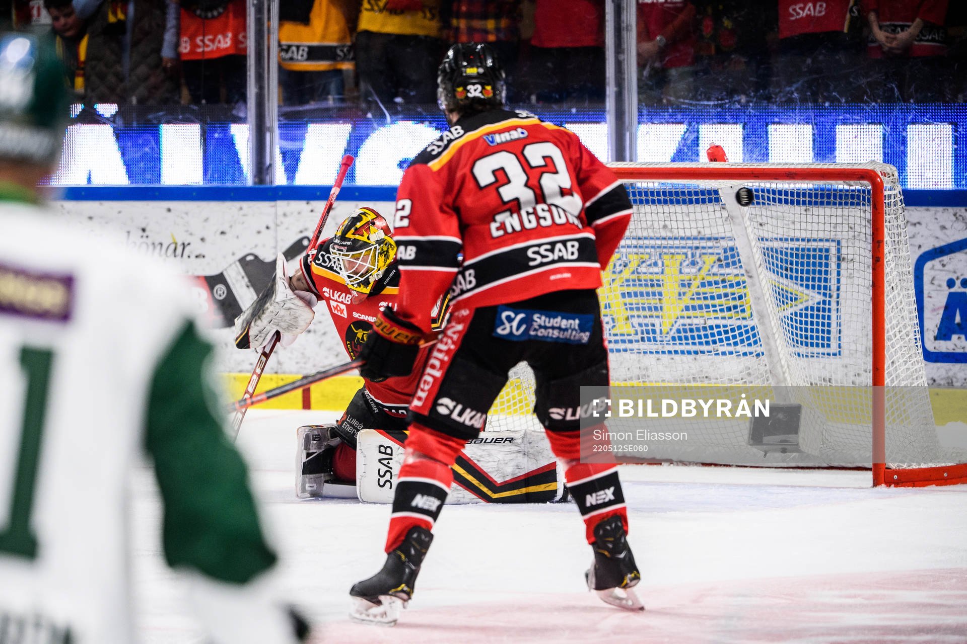 Luleås målvakt Joel Lassinantti släpper in 0-1