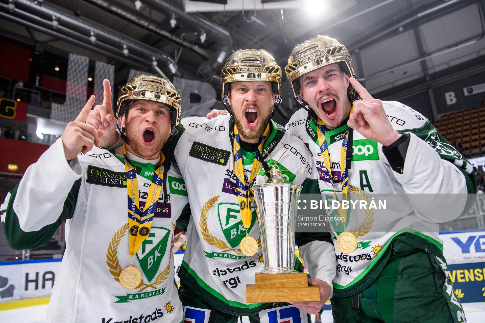 Färjestads Marcus Nilsson, Jacob de la Rose och Joakim