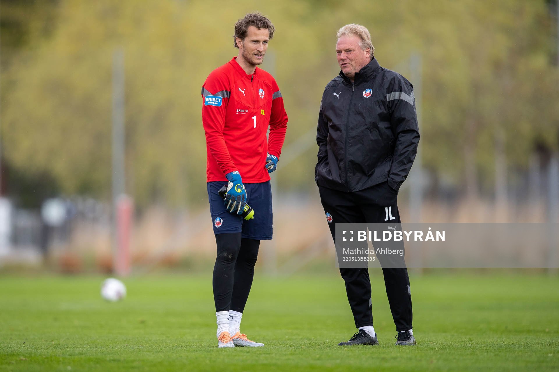 Målvakt Anders Lindegaard och tränare Jörgen Lennartsson