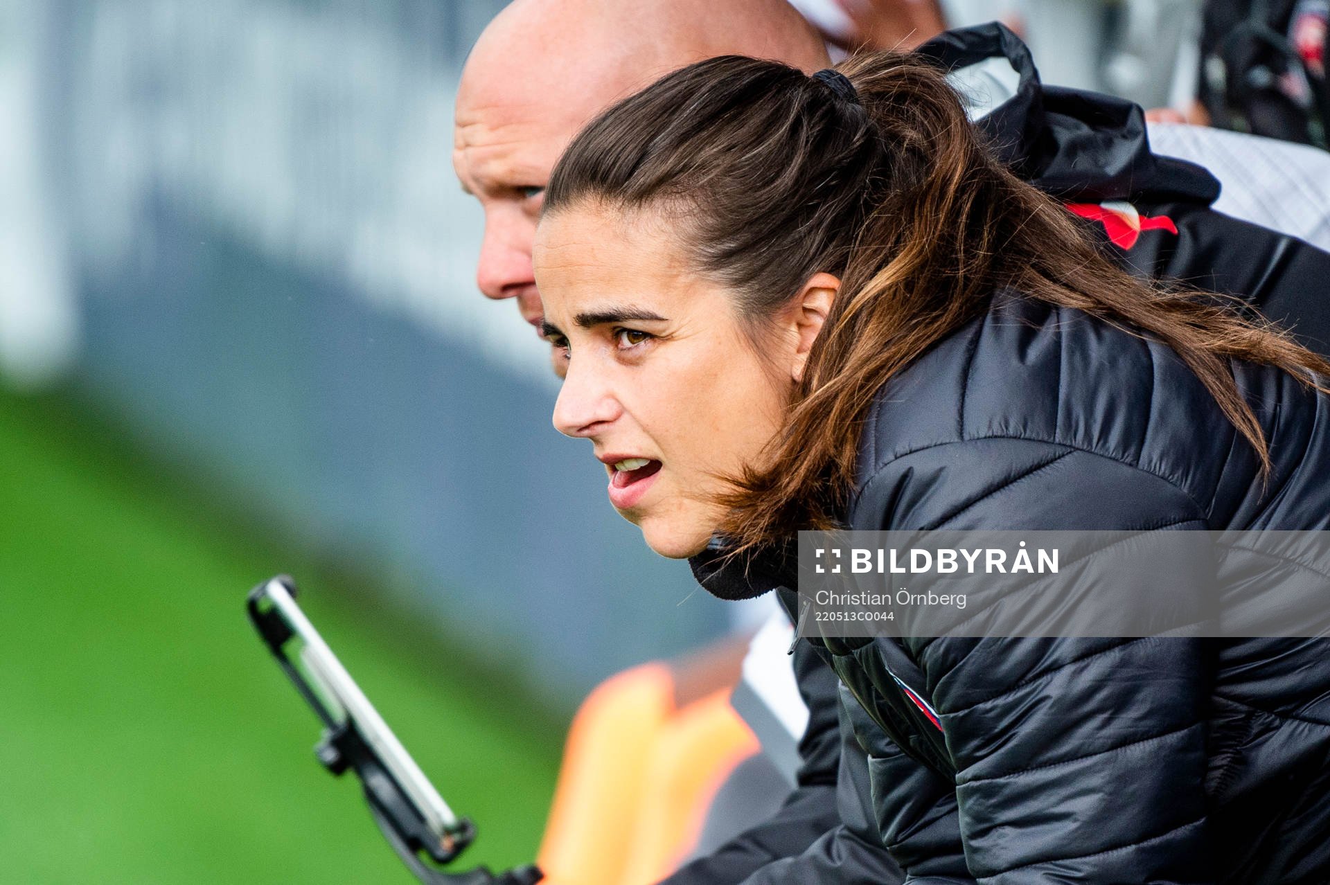 Rosengårds tränare Renee Slegers innan fotbollsmatchen i