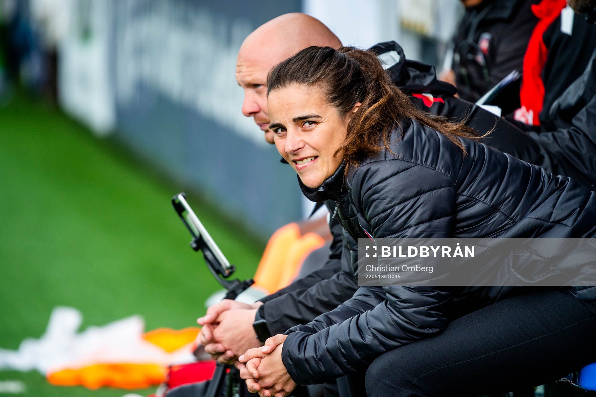 Rosengårds tränare Renee Slegers innan fotbollsmatchen i