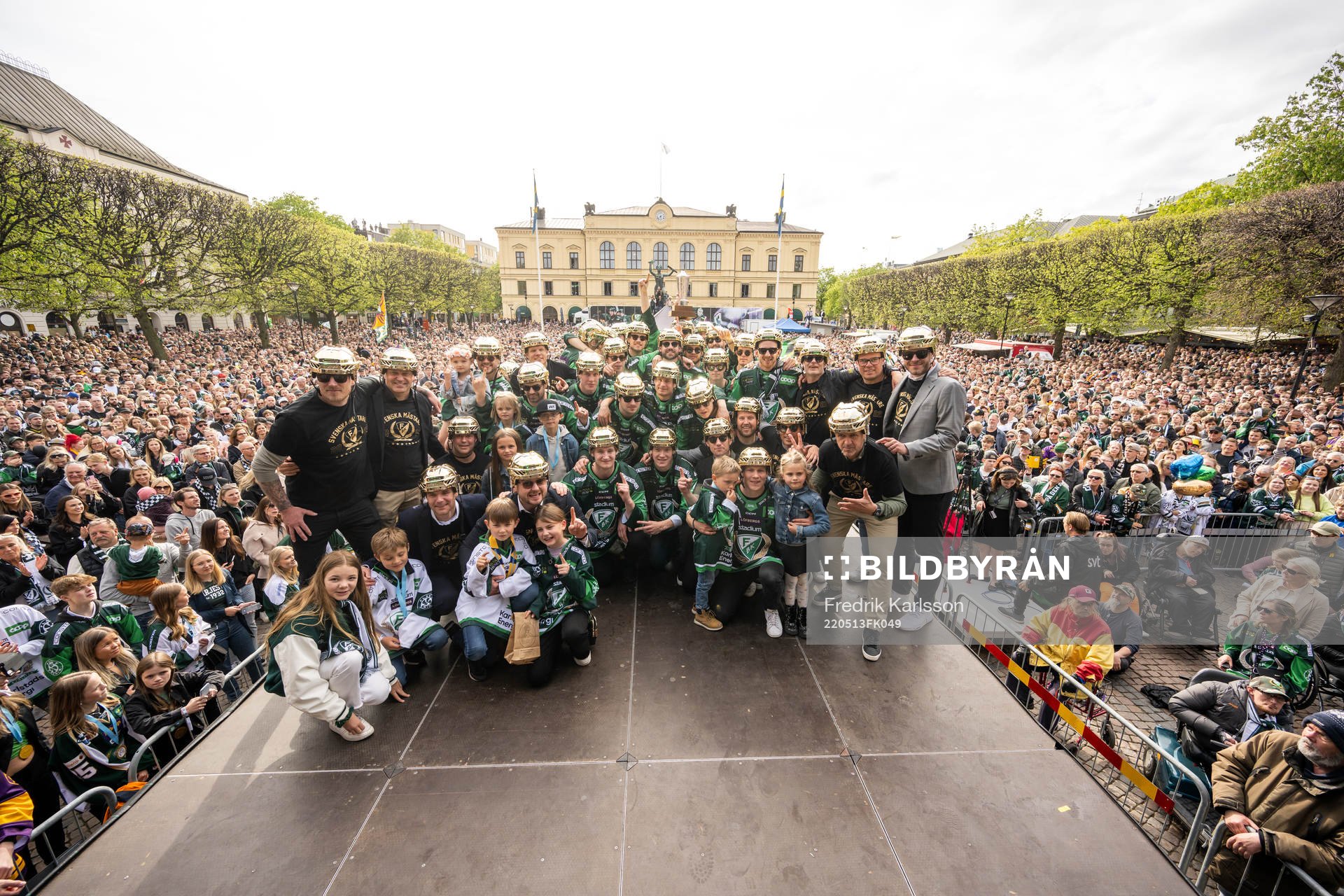 Färjestads spelare jublar