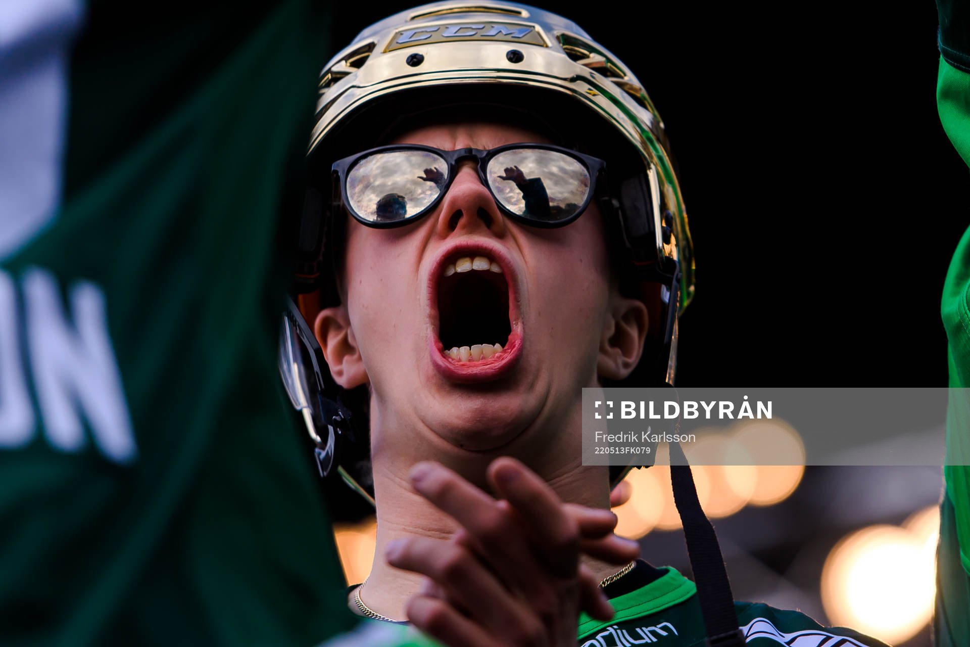 Färjestads Anton Berglund jublar