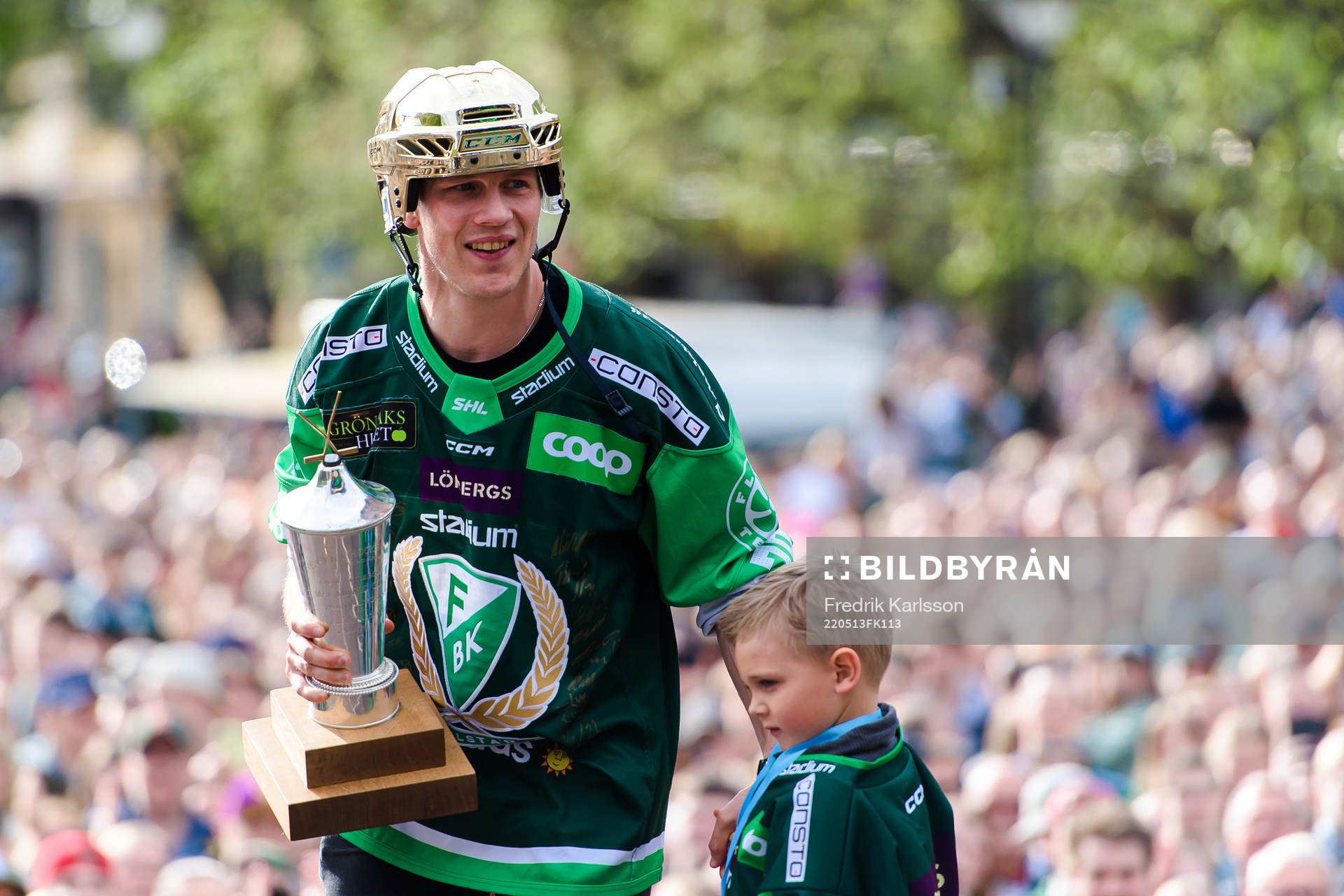 Färjestads Patrik Lundh jublar