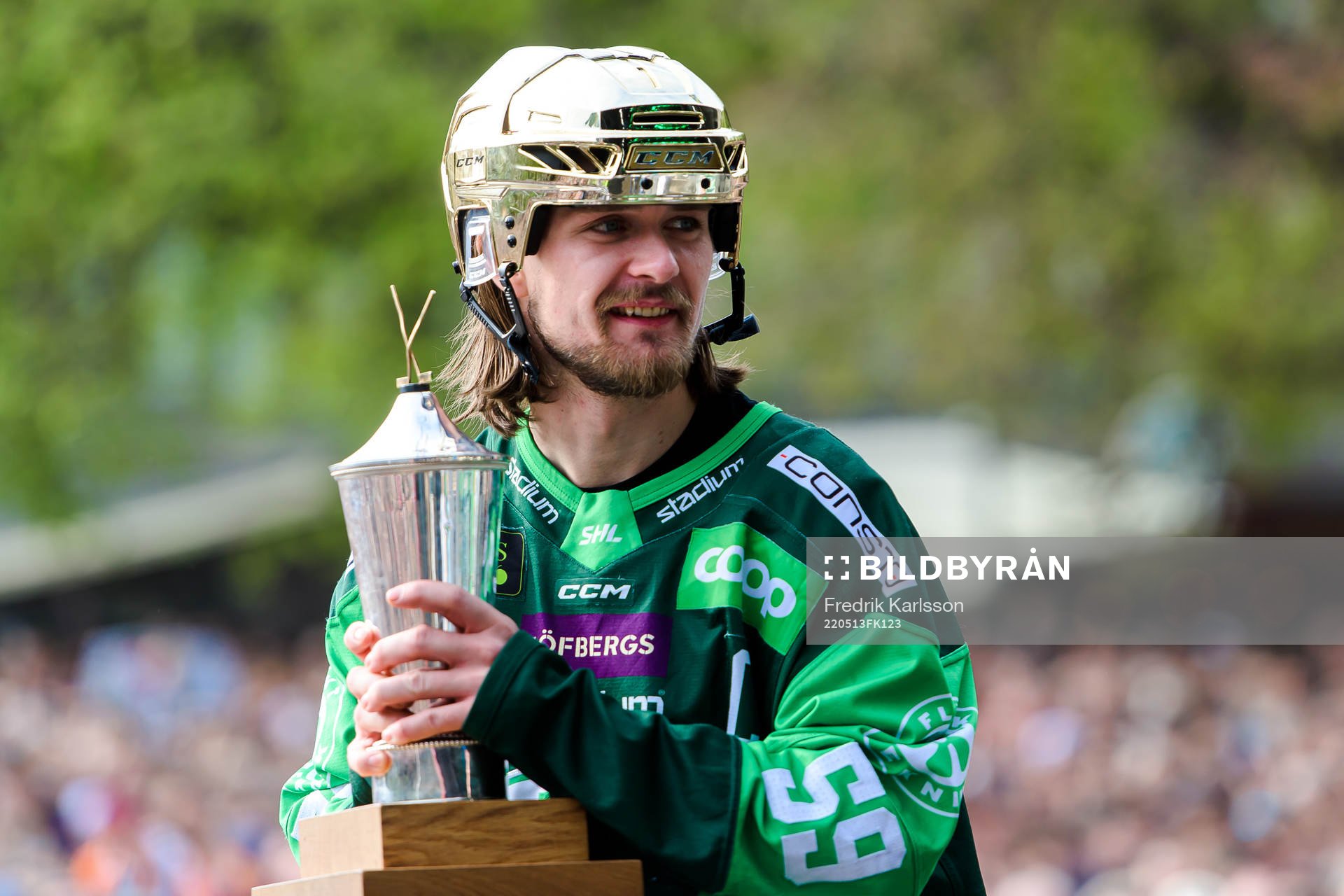 Färjestads Linus Johansson jublar