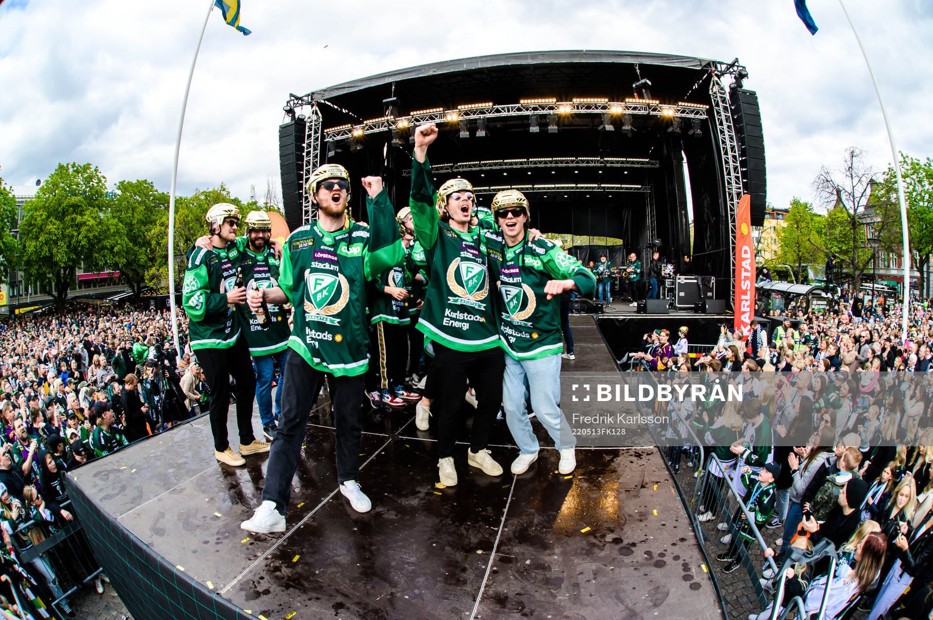 Färjestads Adam Ginning, Joakim Nygård och Albert