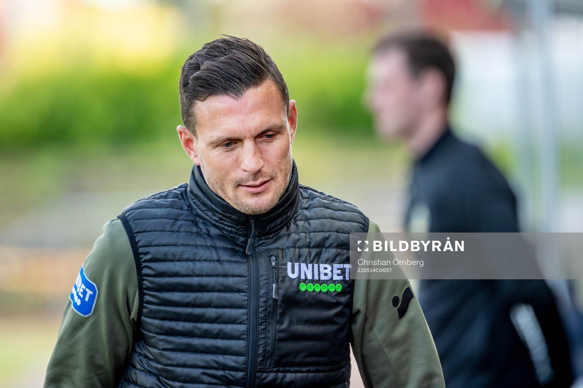 Trelleborgs tränare Kristian Haynes innan fotbollsmatchen