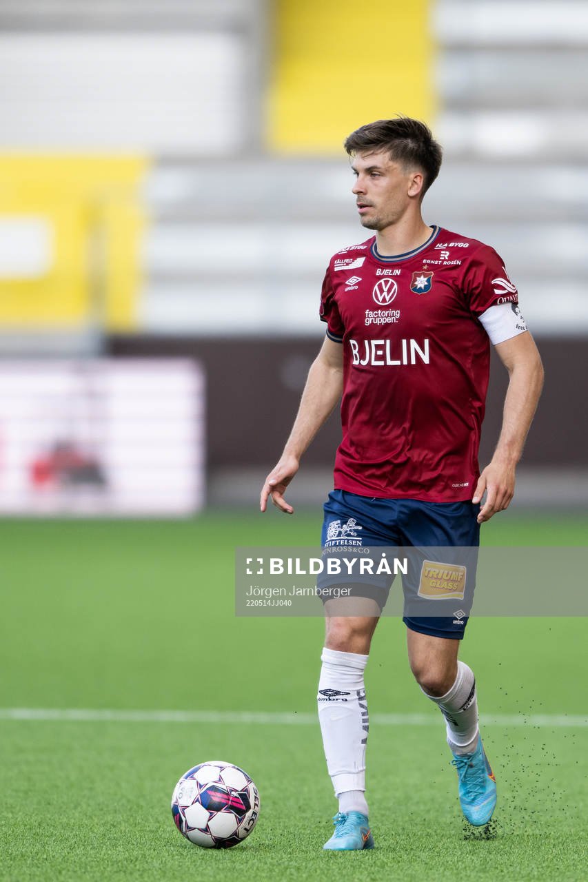 Örgrytes Daniel Paulson under fotbollsmatchen i Superettan mellan Norrby och Örgryte den 14 maj 2022 i Borås. 