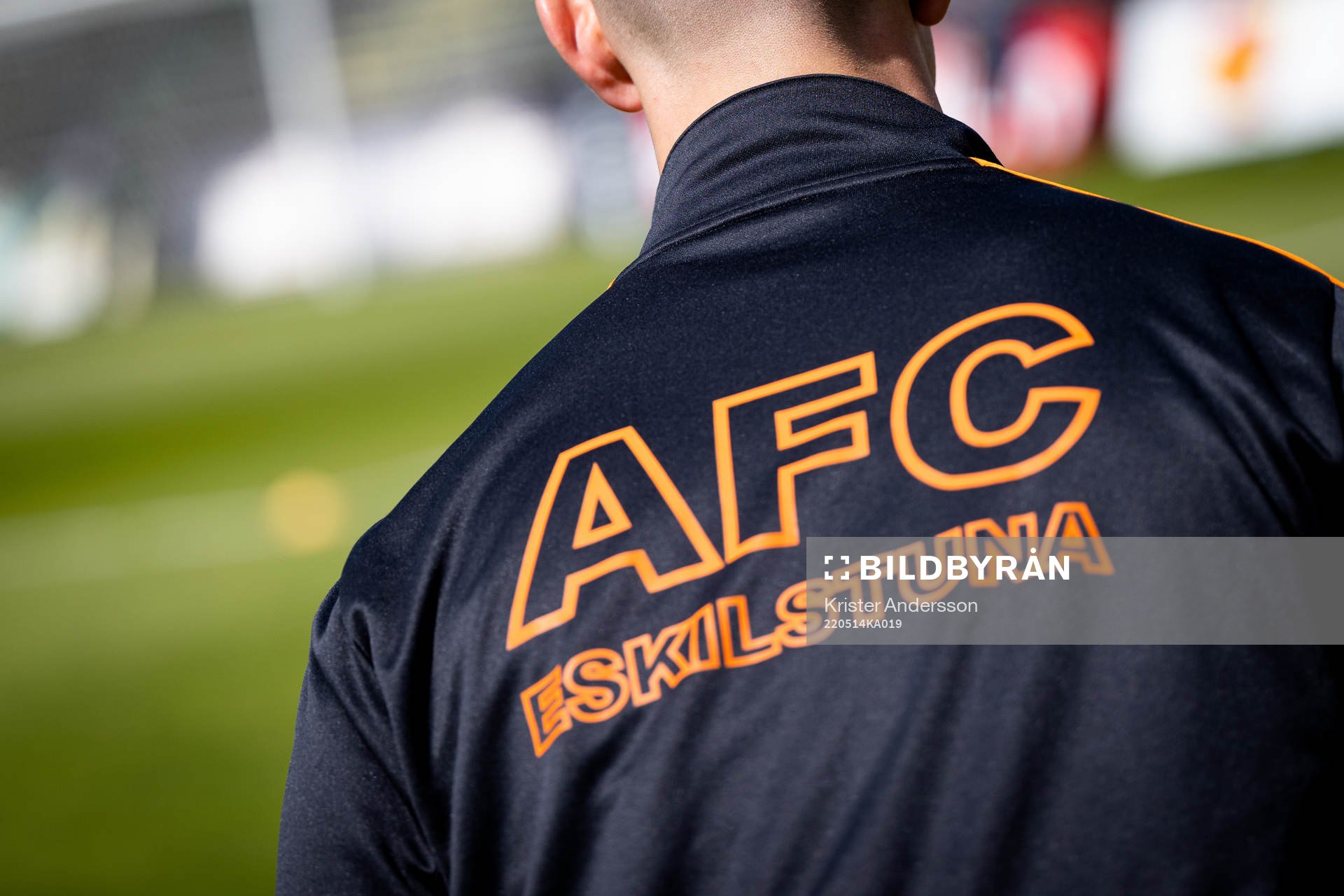 AFC logo på en tröja före fotbollsmatchen i Superettan