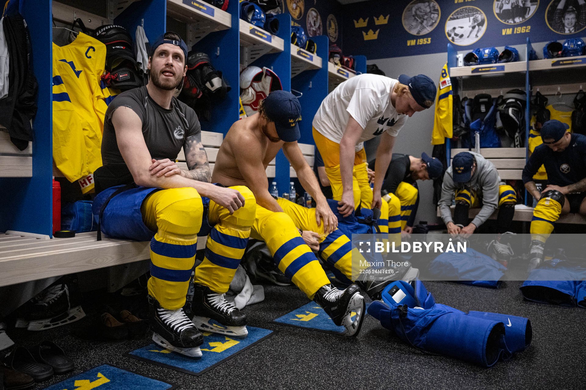 Oliver Ekman Larsson, Adam Larsson and Rasmus Dahlin of
