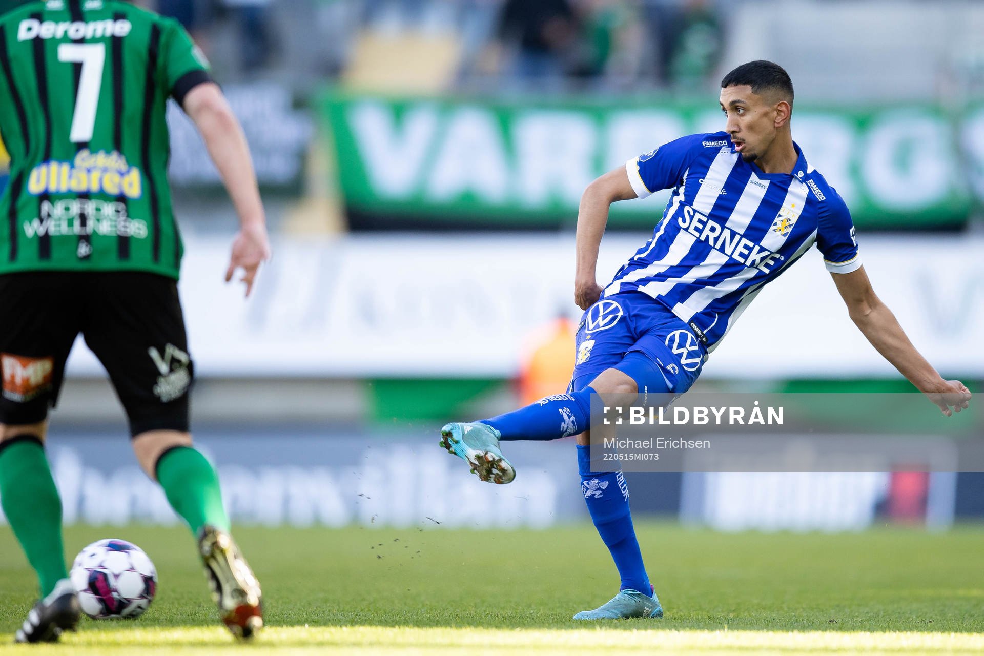IFK Göteborgs Amir Al-Ammari under fotbollsmatchen i Allsvenskan mellan IFK Göteborg och Varberg den 15 maj 2022 i Göteborg. 