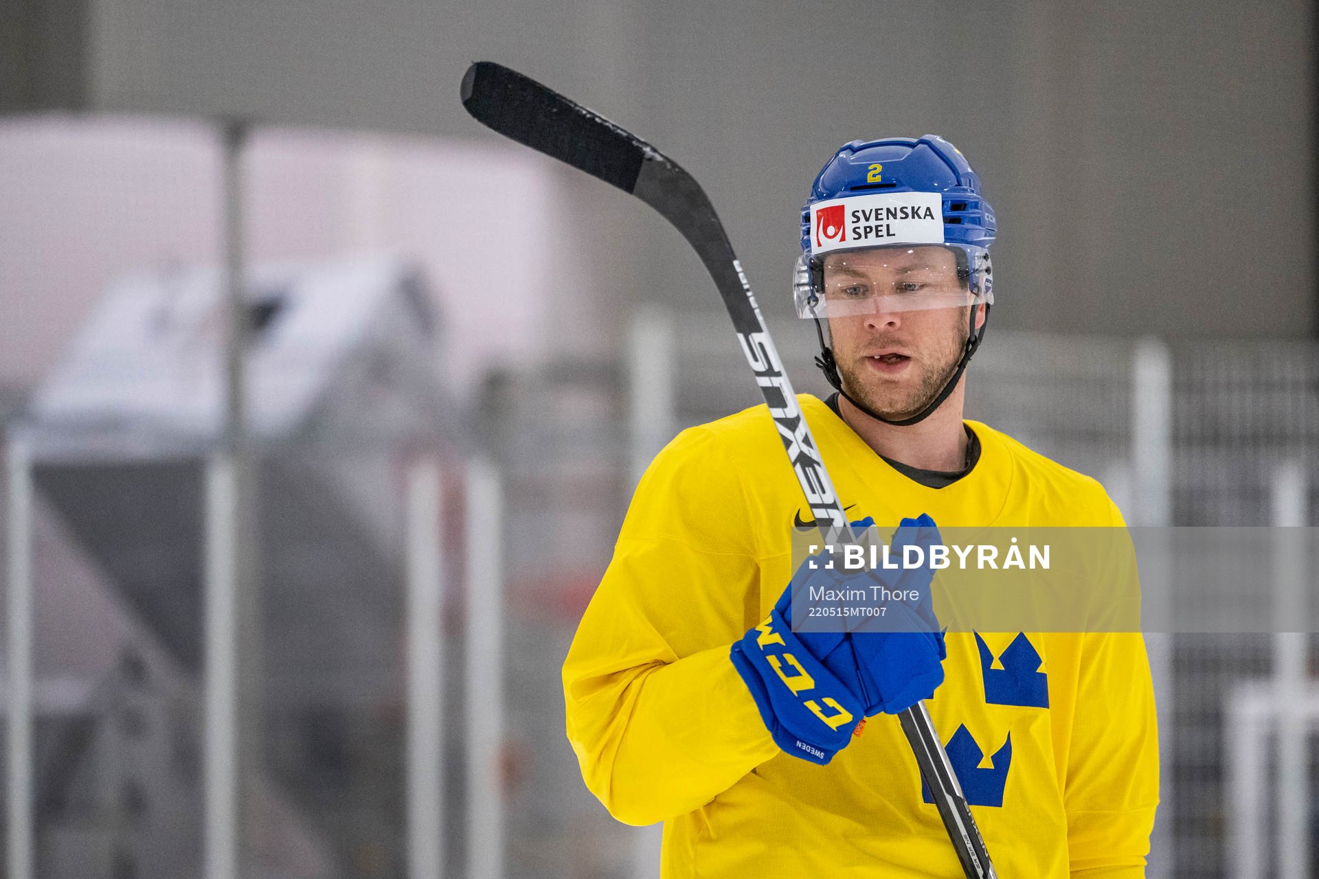 Christian Folin of Sweden at a practice session