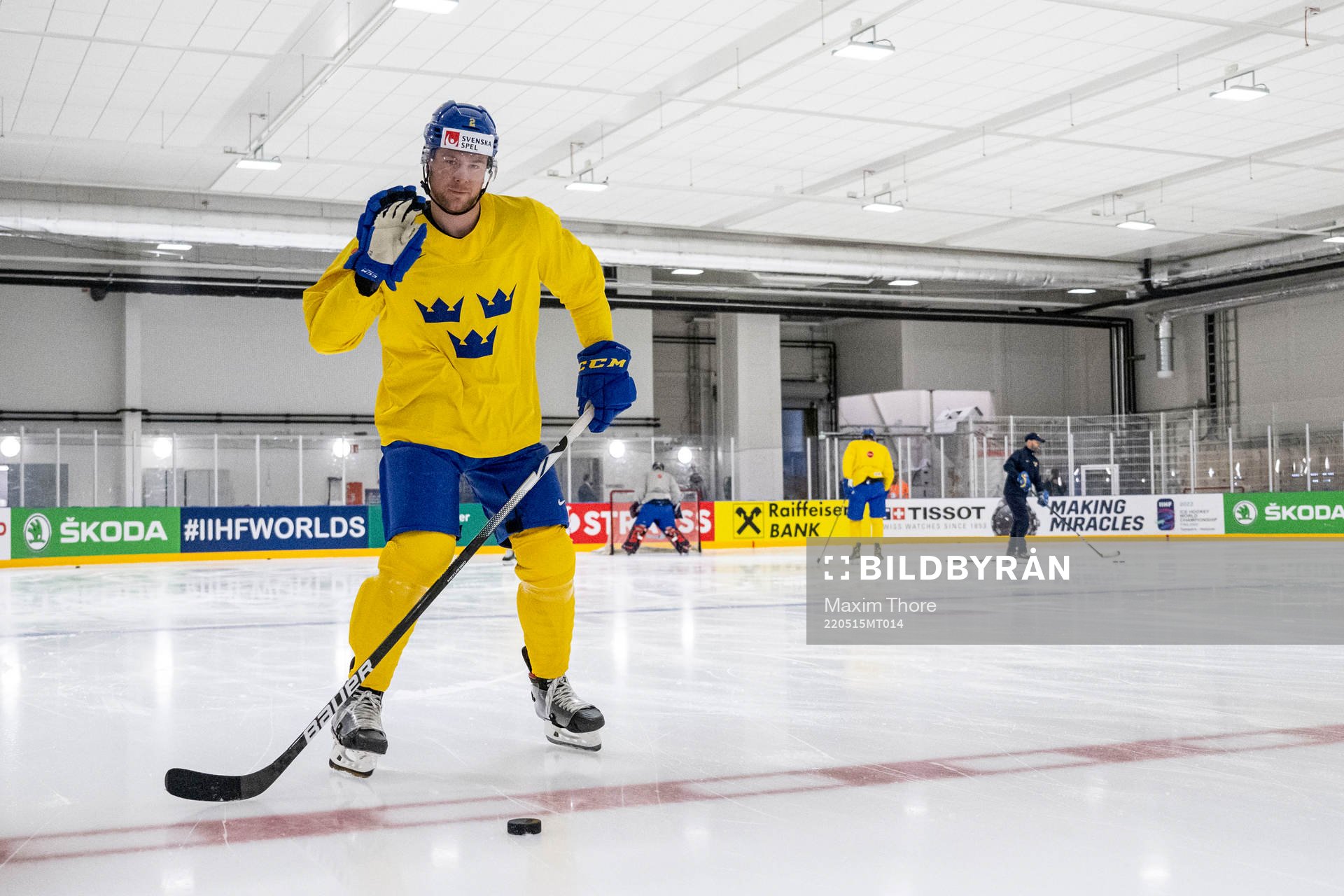 Christian Folin of Sweden at a practice session
