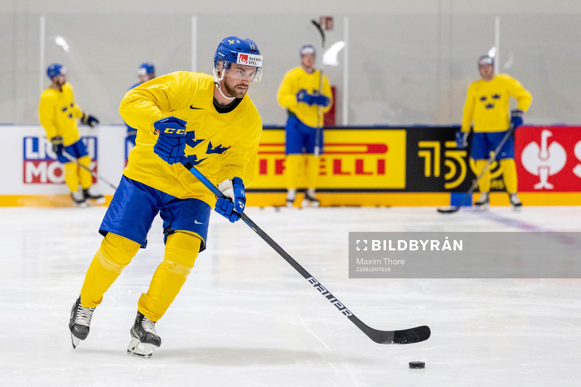 Oskar Lang of Sweden at a practice session