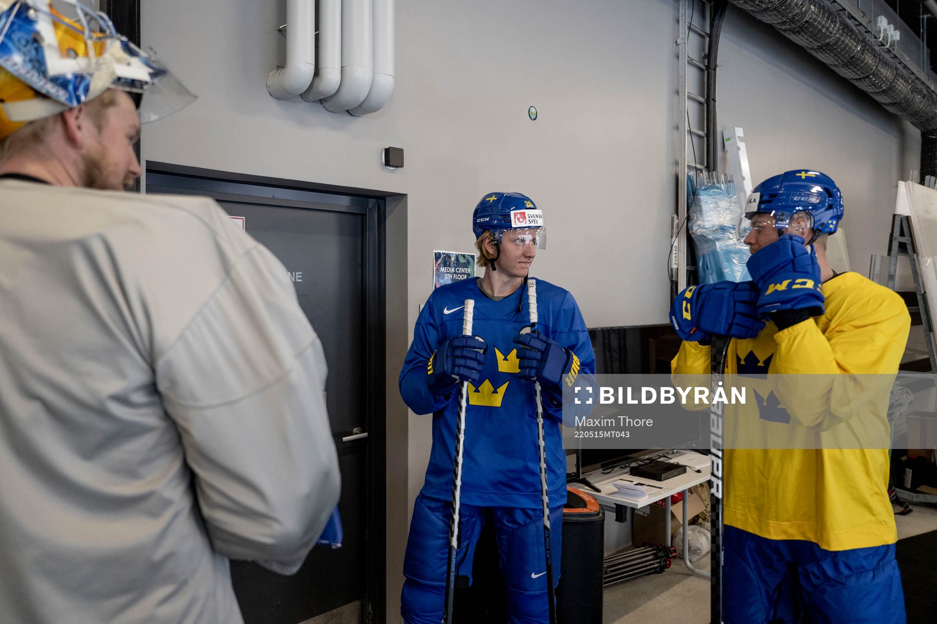 Rasmus Dahlin and Christian Folin of Sweden