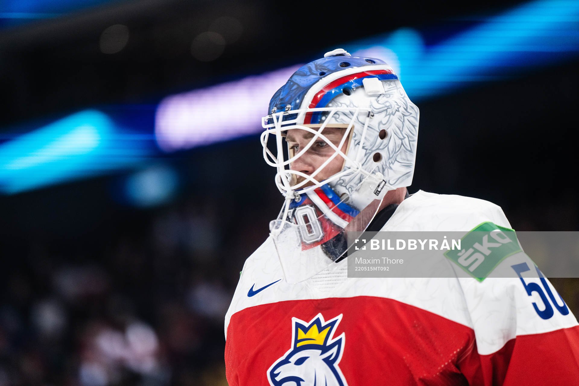 goaltender Karel Vejmelka  of Czech Republic