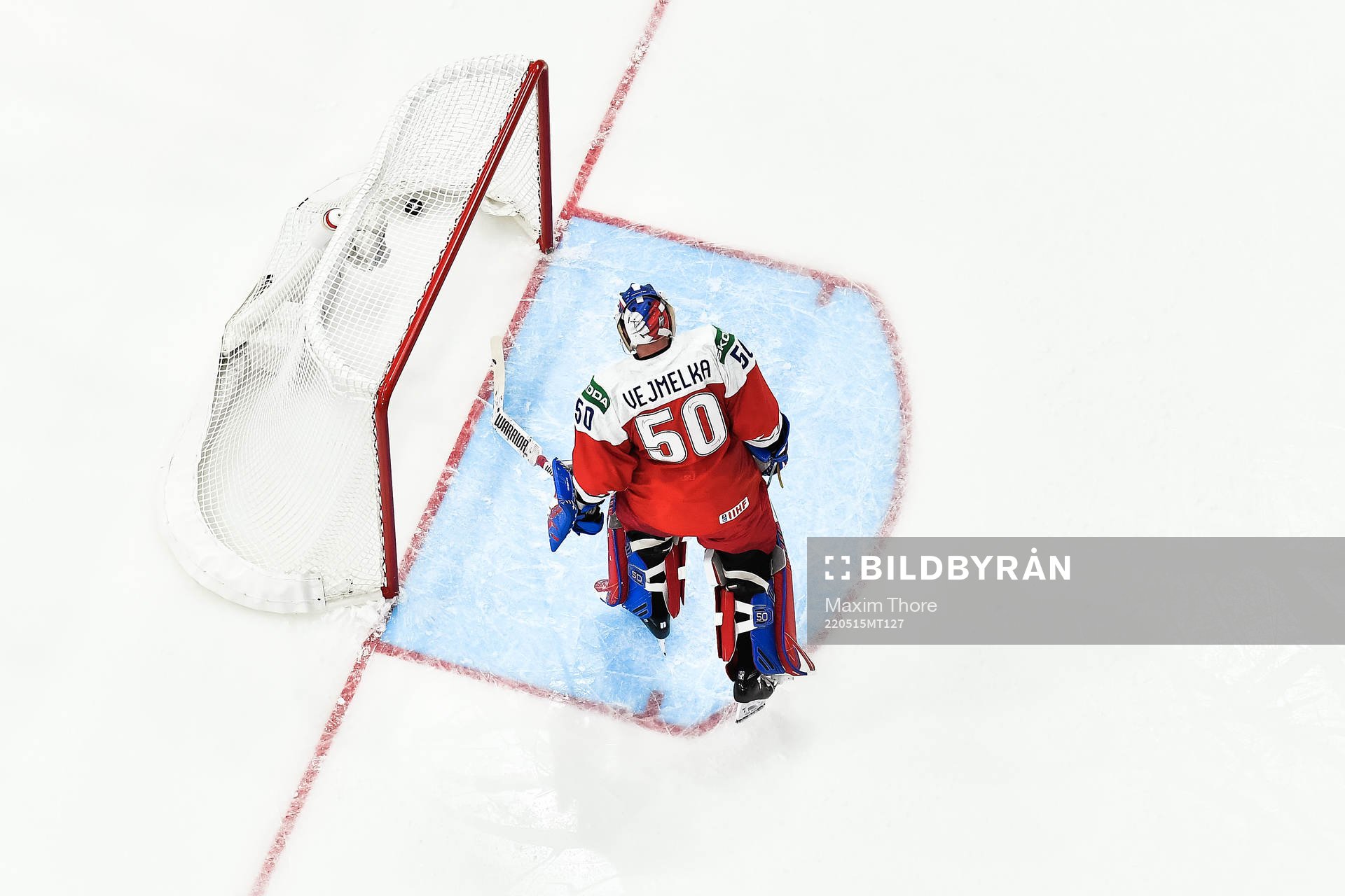 goaltender Karel Vejmelka of Czech Republic looks dejected