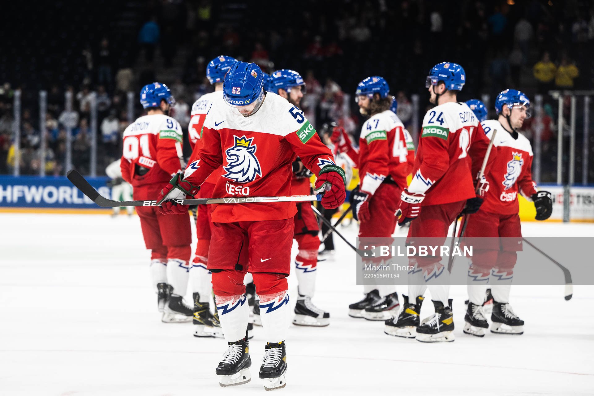 Michael Spacek of Czech Republic looks dejected
