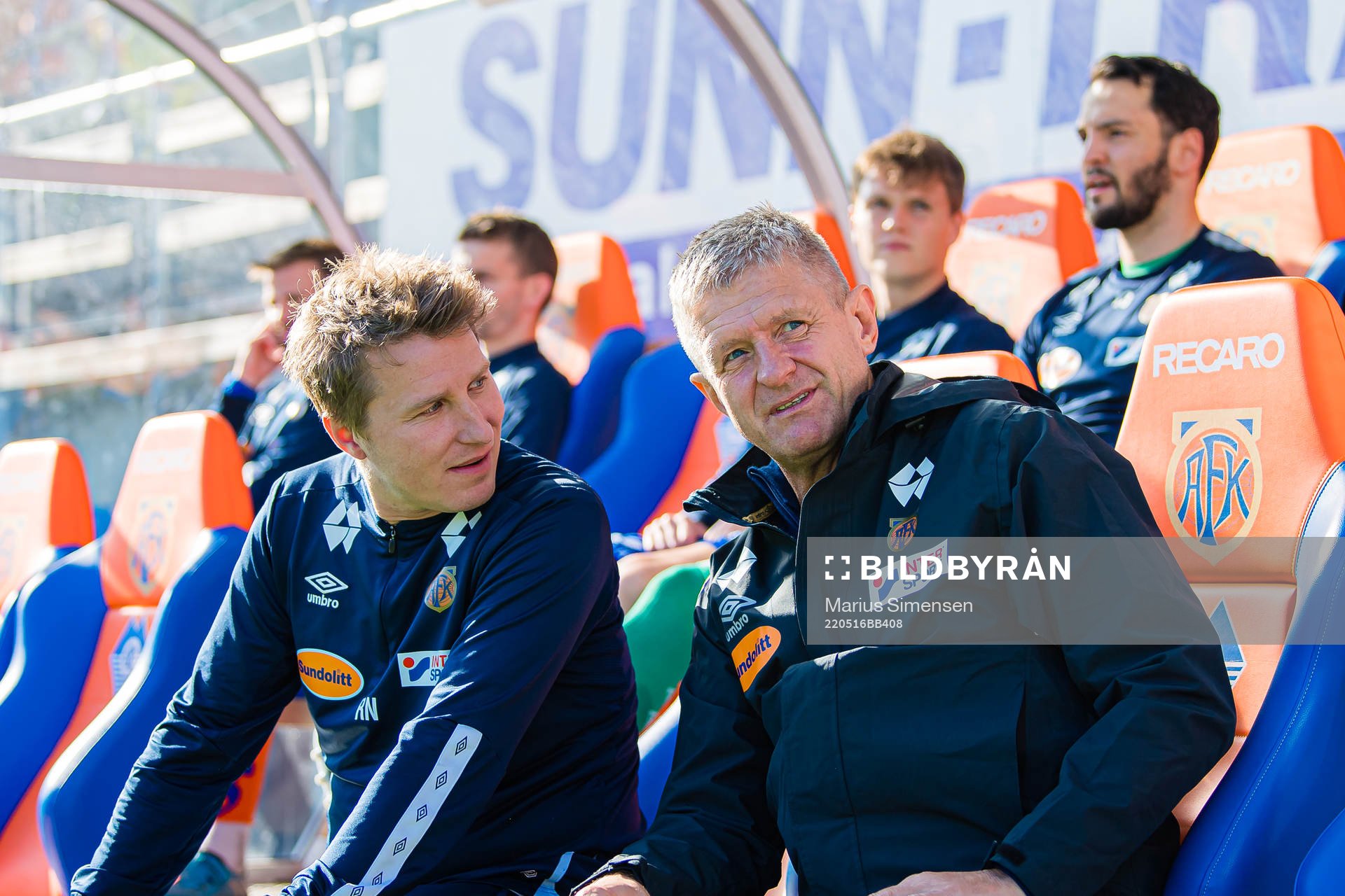 Roger Naustan, assistant coach of Aalesund, and Lars Arne