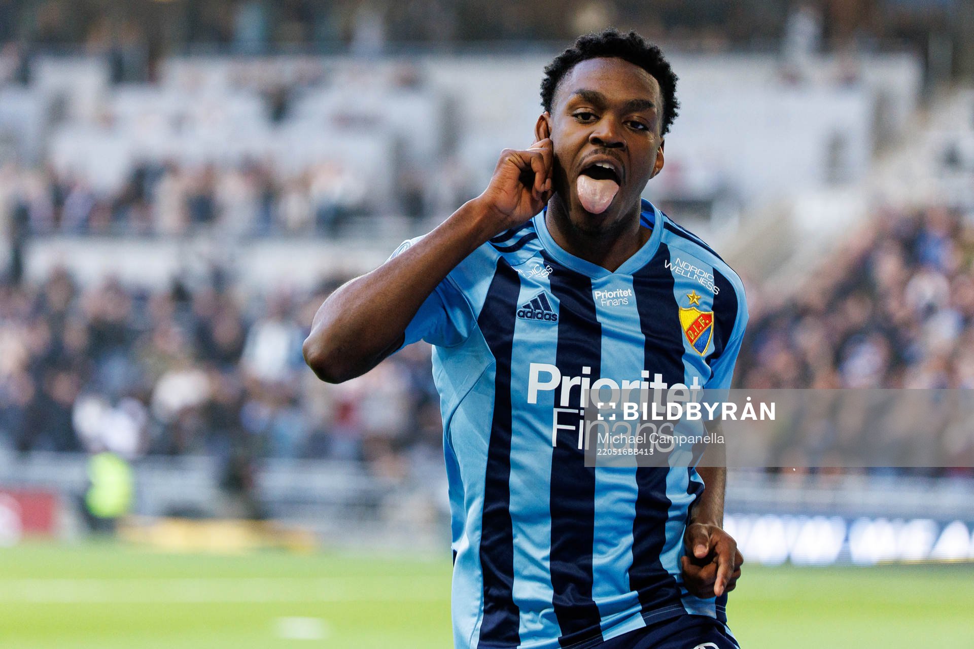 Djurgårdens Joel Asoro jublar
