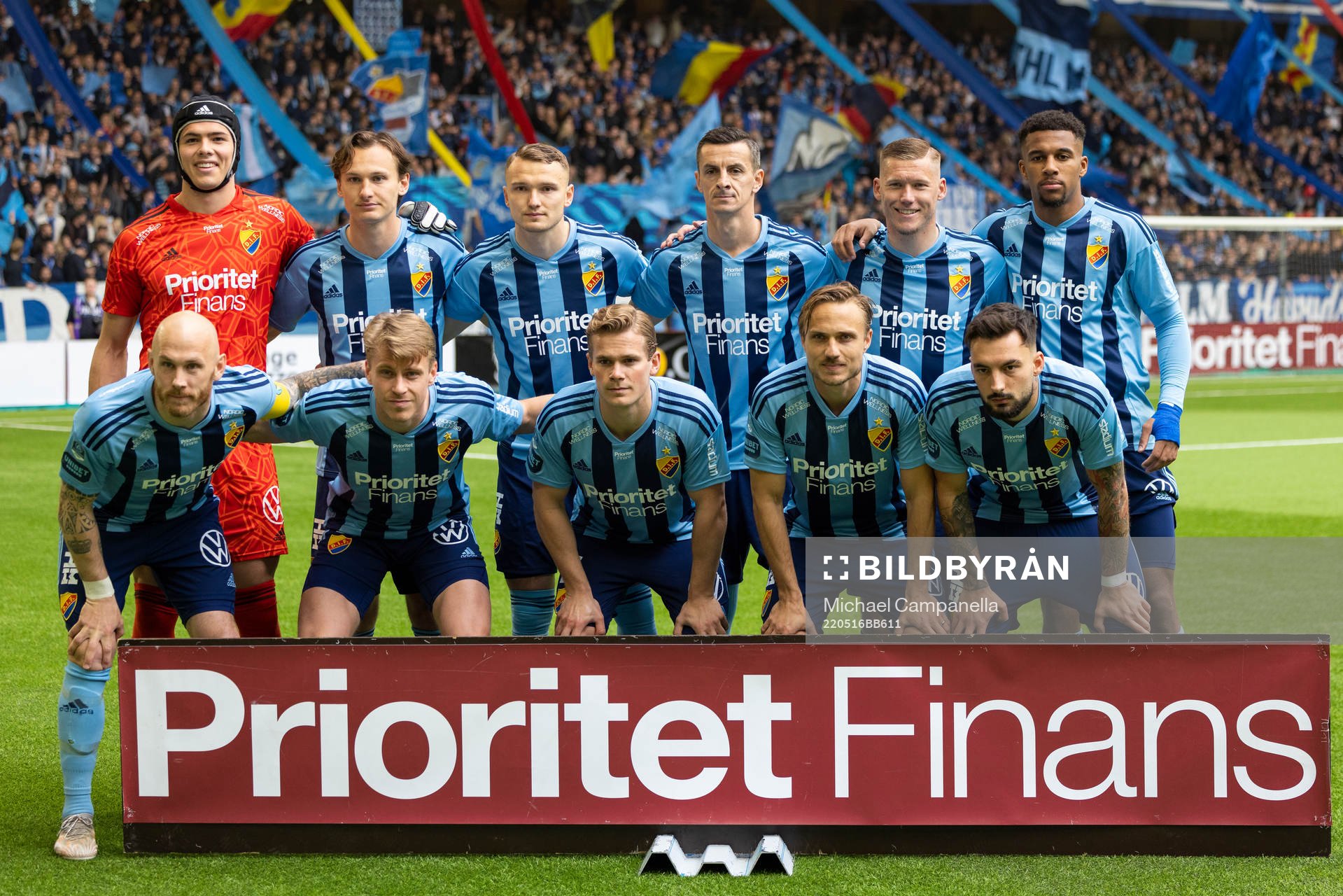 Djurgårdens startelva med målvakt Jacob Widell