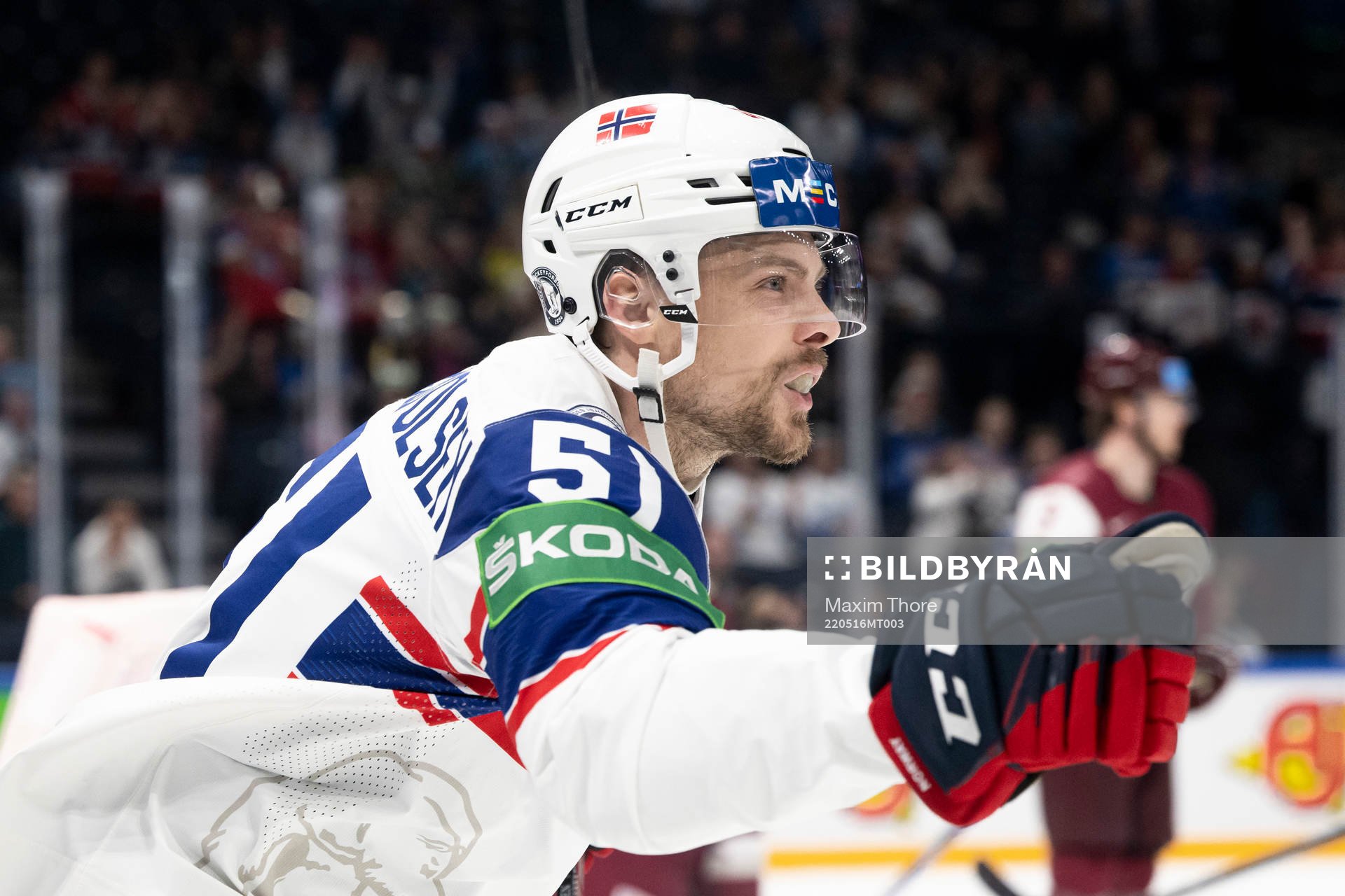 Mats Rosseli Olsen of Norway celebrates