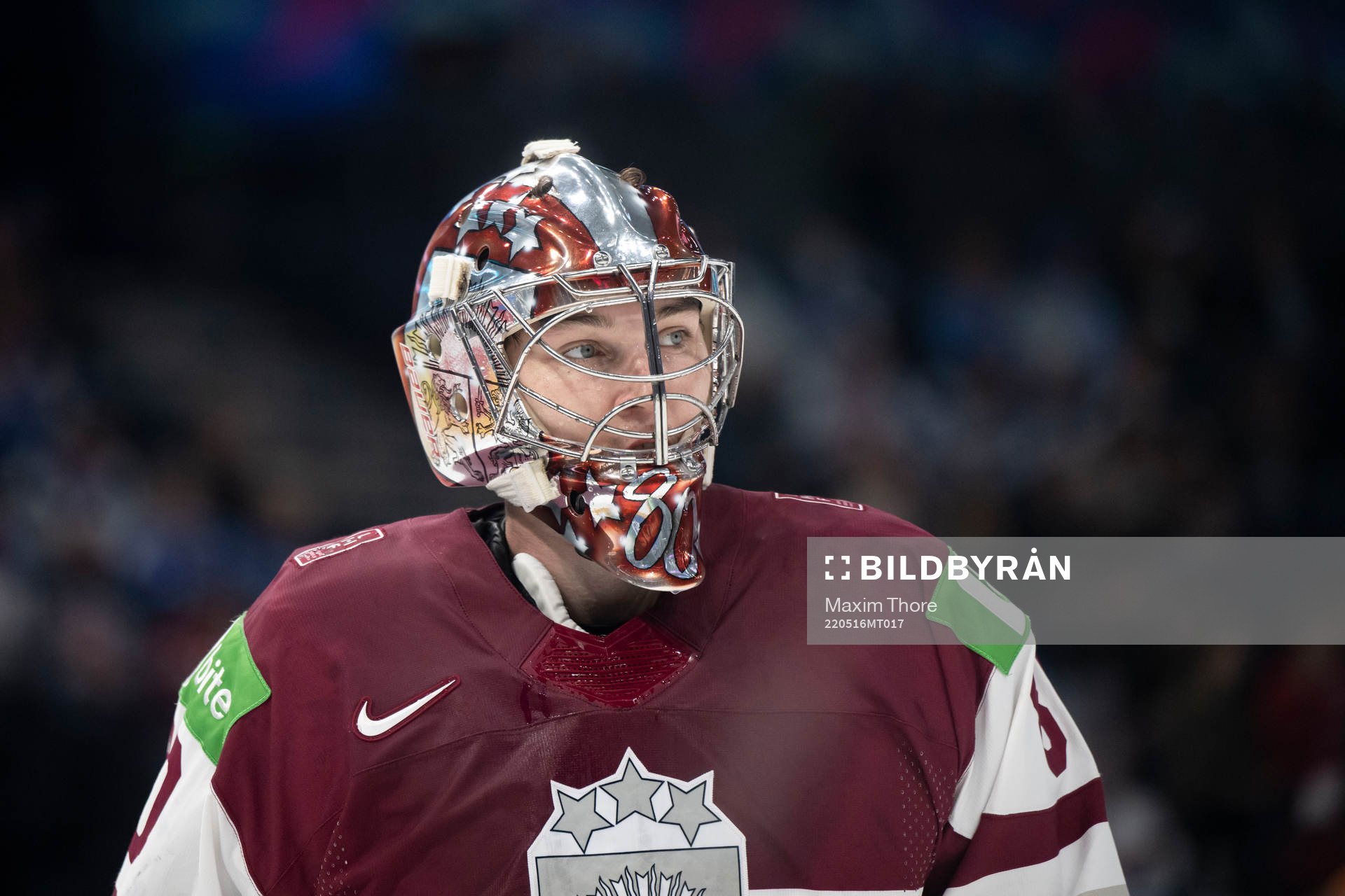 Goaltender Elvis Maerzlikins of Latvia