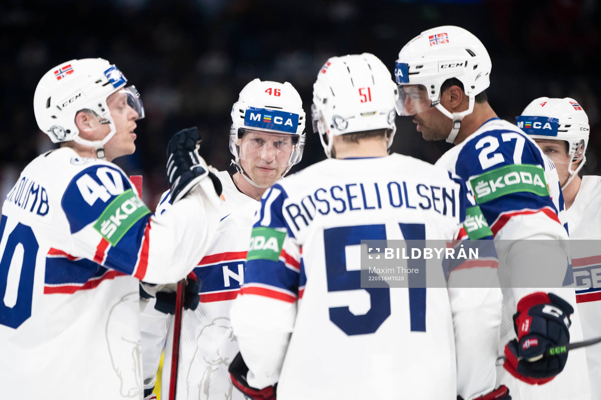Mathis Olimb of Norway with teammates