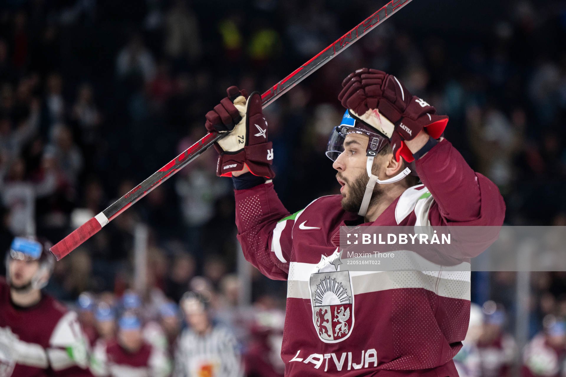 Janis Jaks of Latvia celebrates