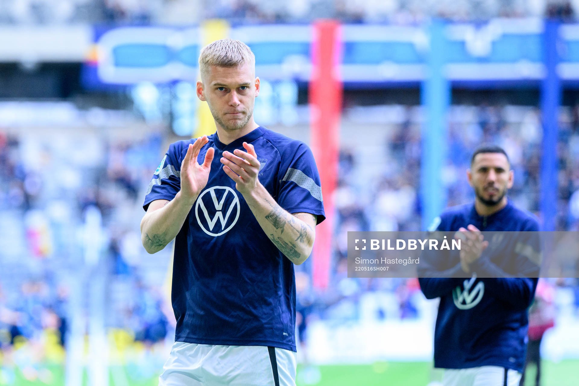 Malmö FFs Felix Beijmo innan fotbollsmatchen i Allsvenskan