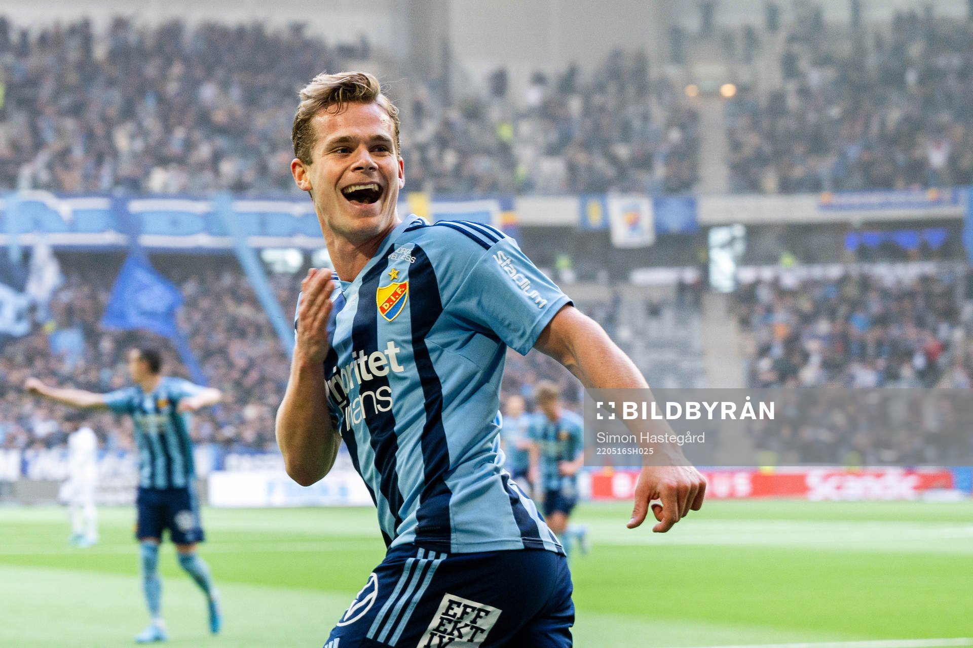 Djurgårdens Hampus Finndell jublar