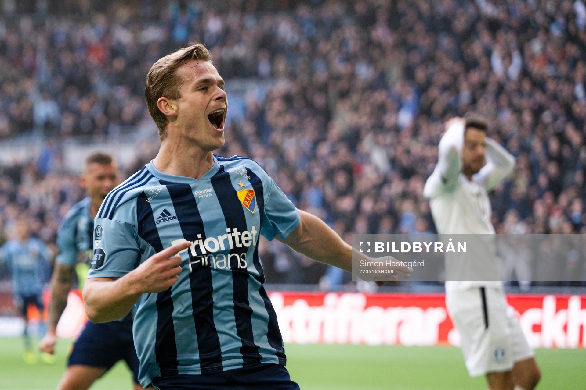 Djurgårdens Hampus Finndell jublar